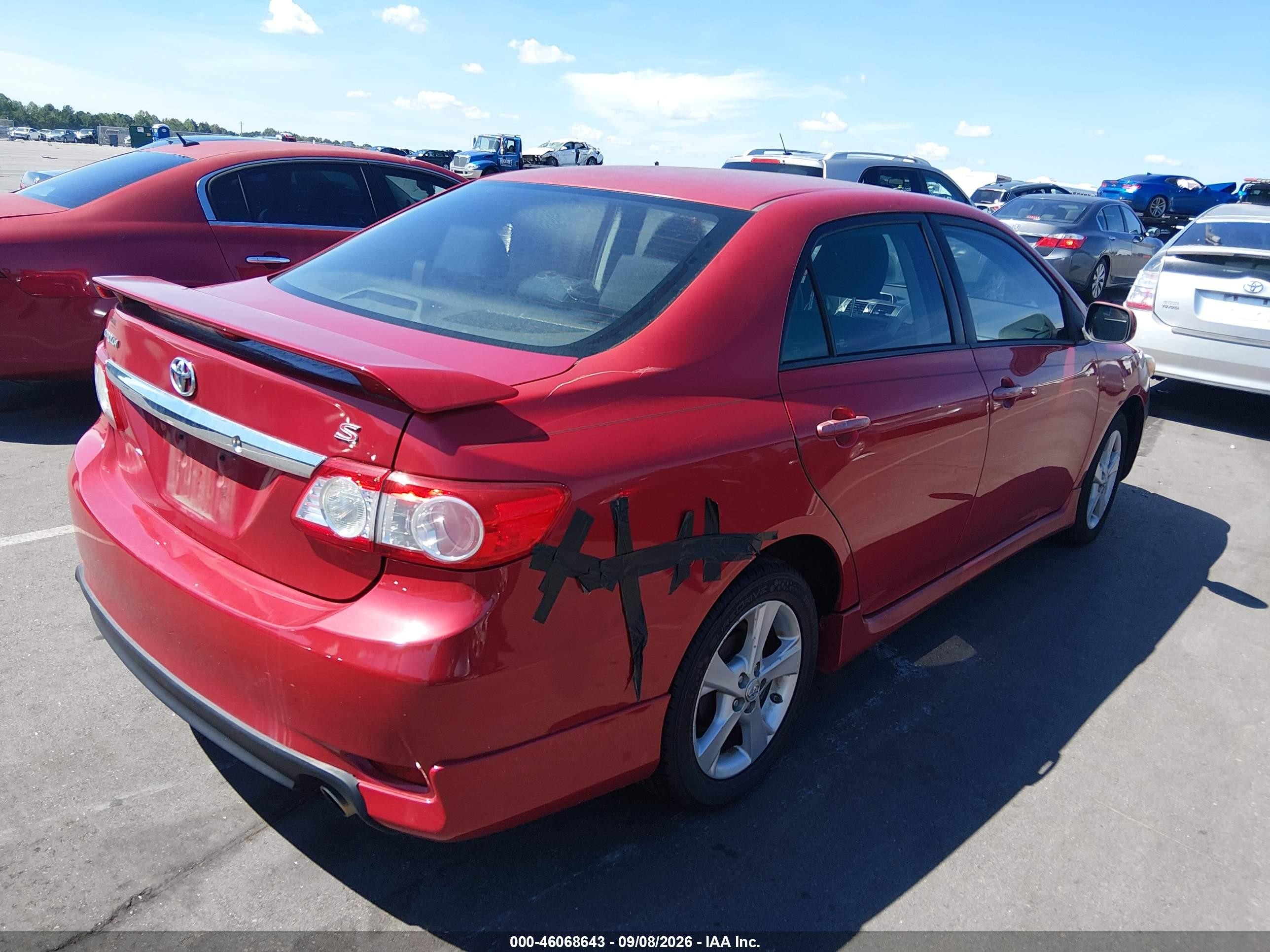 2012 Toyota Corolla S Red vin: 2T1BU4EE0CC906166