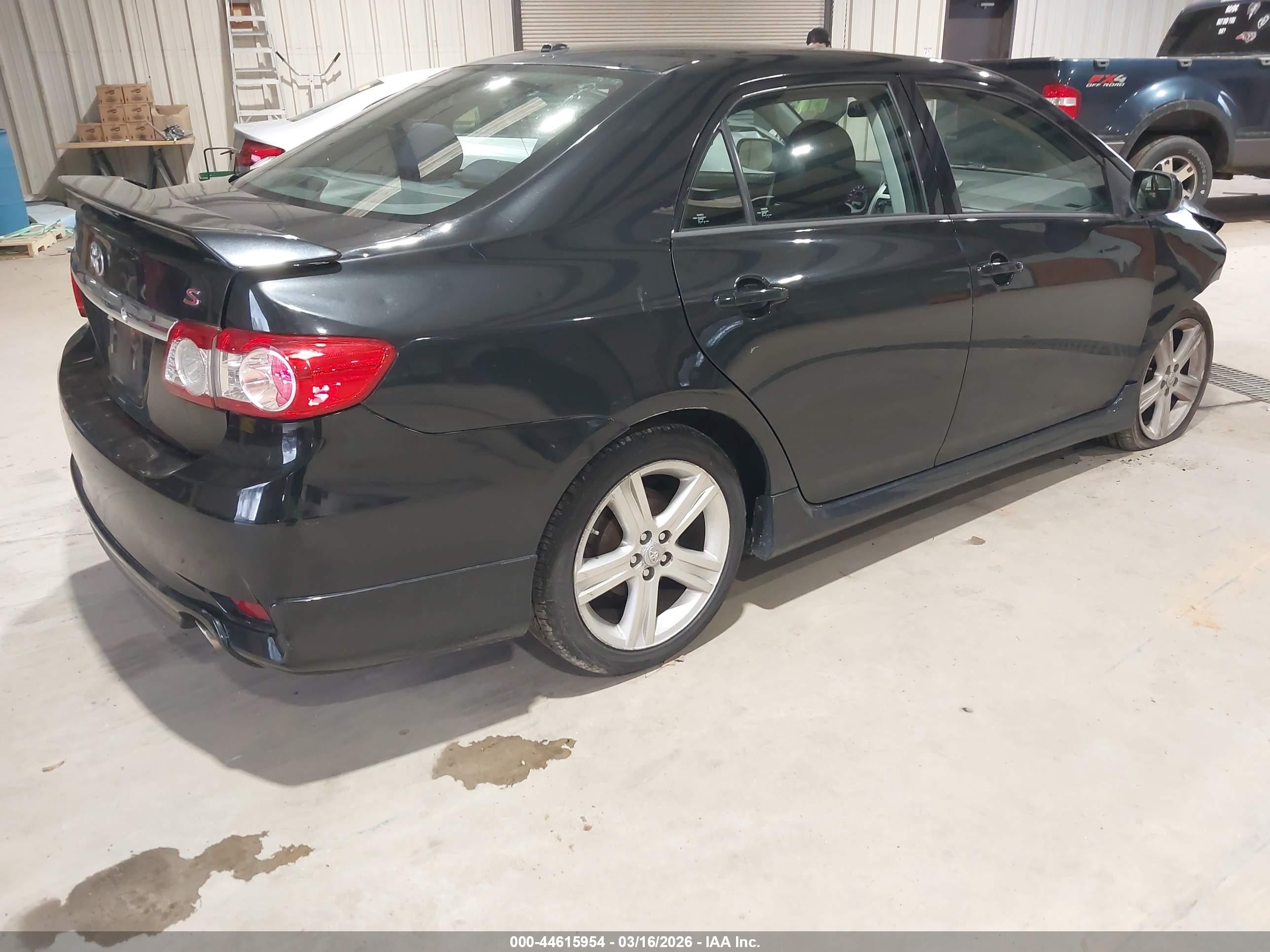 2013 Toyota Corolla S Black vin: 2T1BU4EE0DC028403