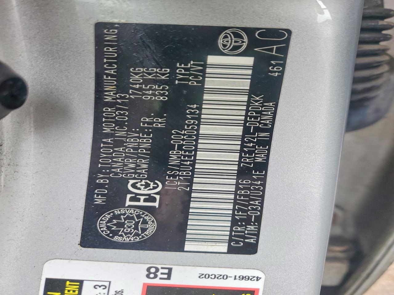 2013 Toyota Corolla L Silver vin: 2T1BU4EE0DC059134