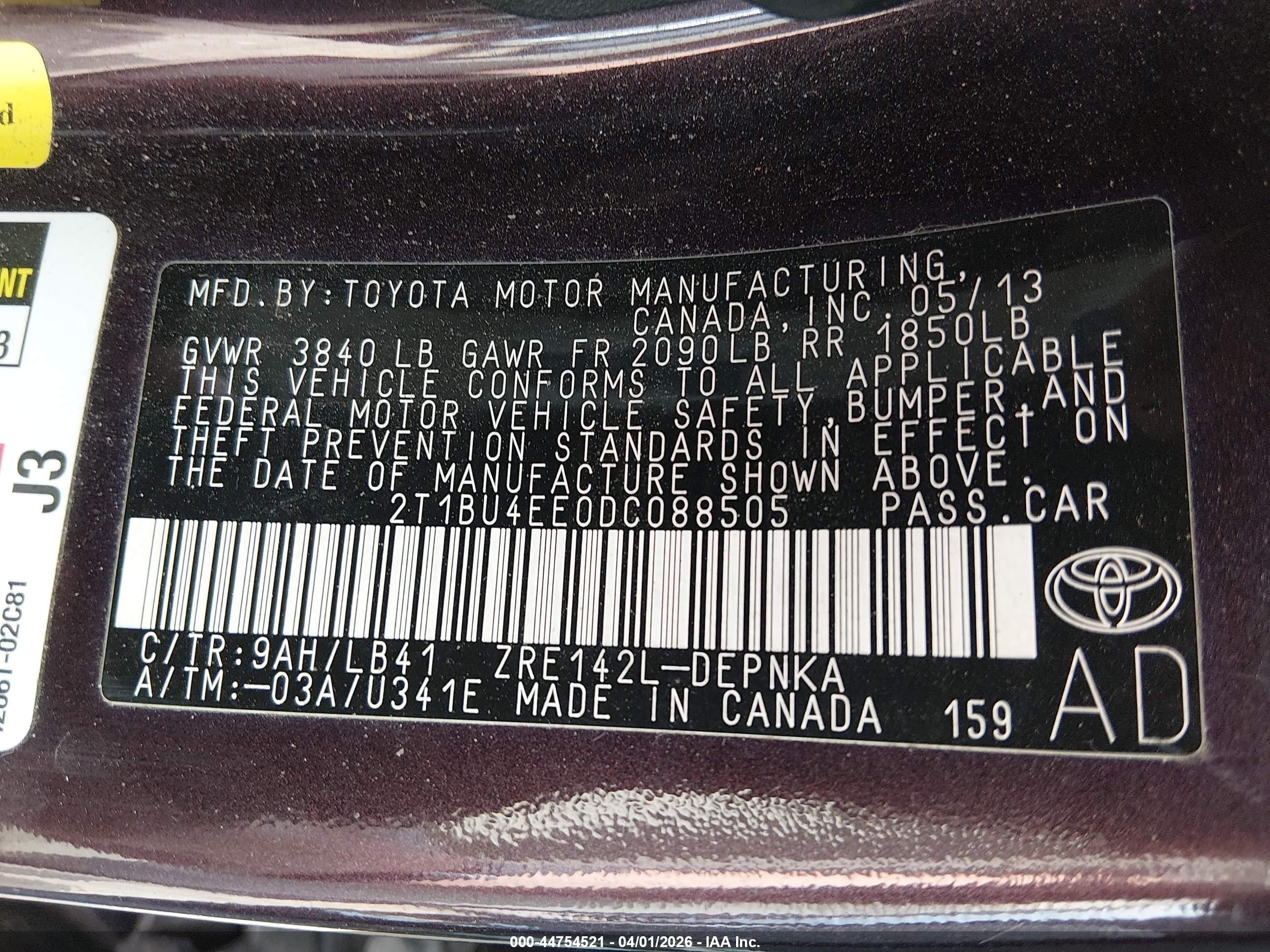 2013 Toyota Corolla Le Special Edition Maroon vin: 2T1BU4EE0DC088505