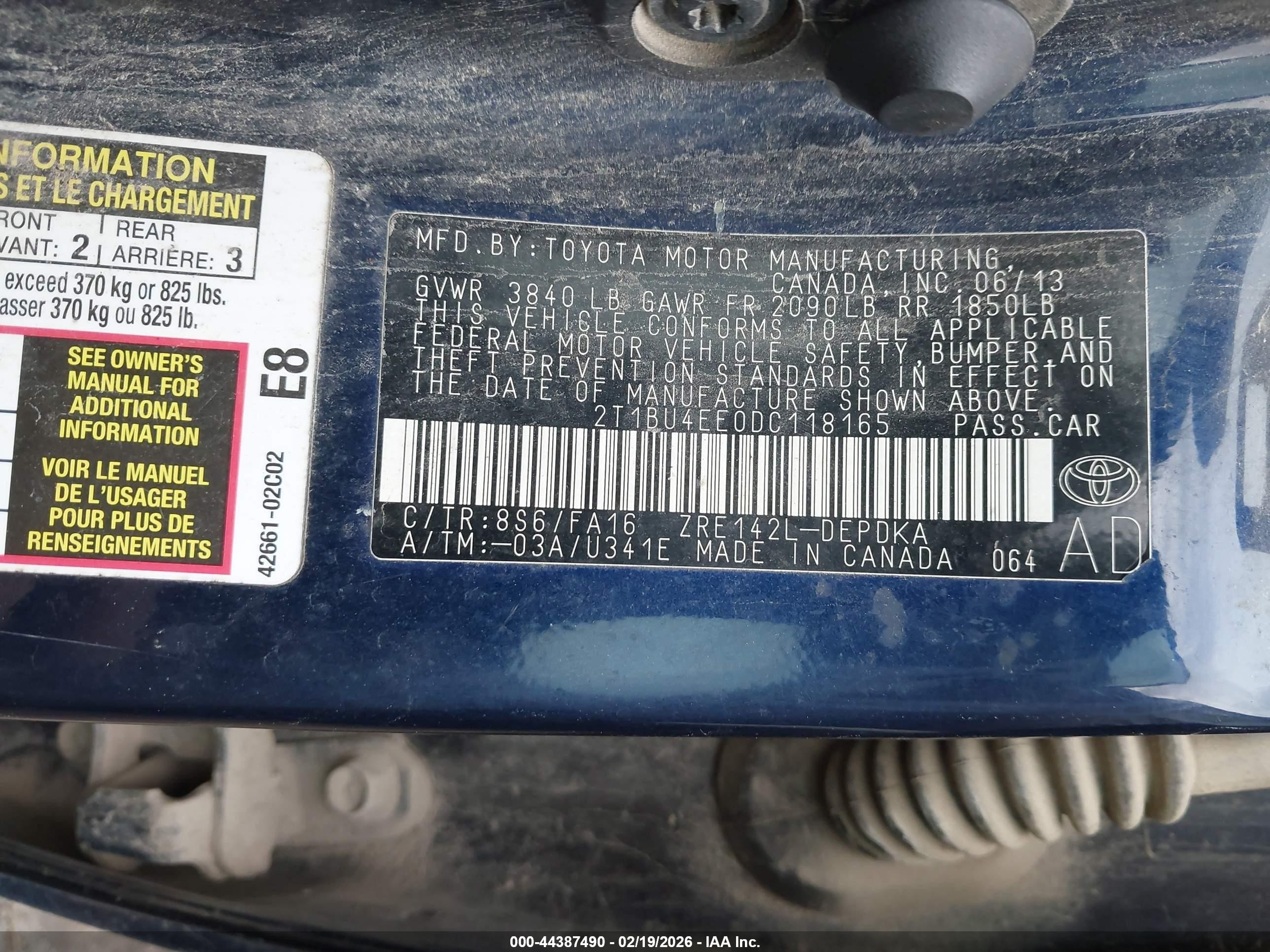 2013 Toyota Corolla L Синий vin: 2T1BU4EE0DC118165
