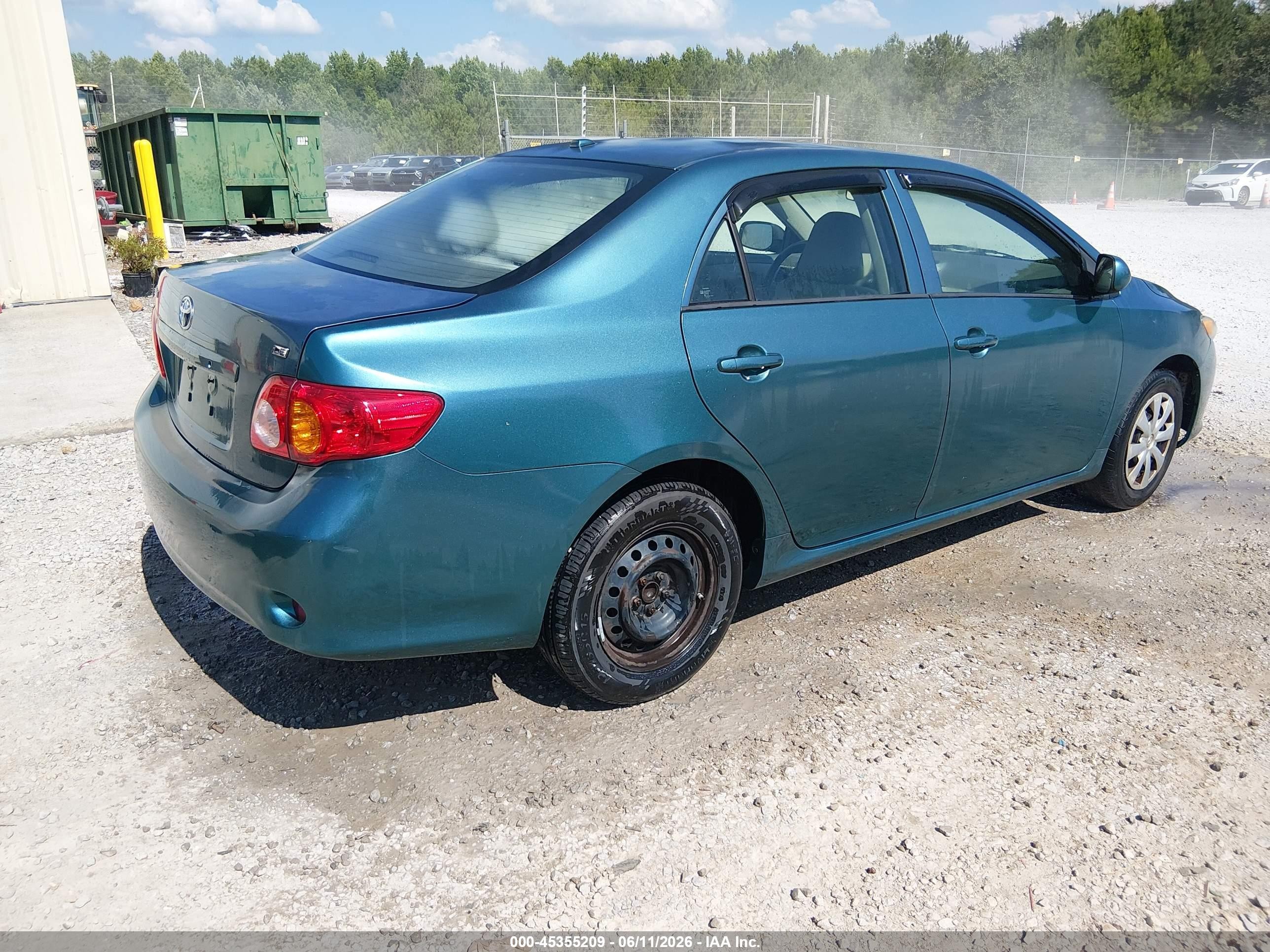 2010 Toyota Corolla Le Turquoise vin: 2T1BU4EE1AC257538