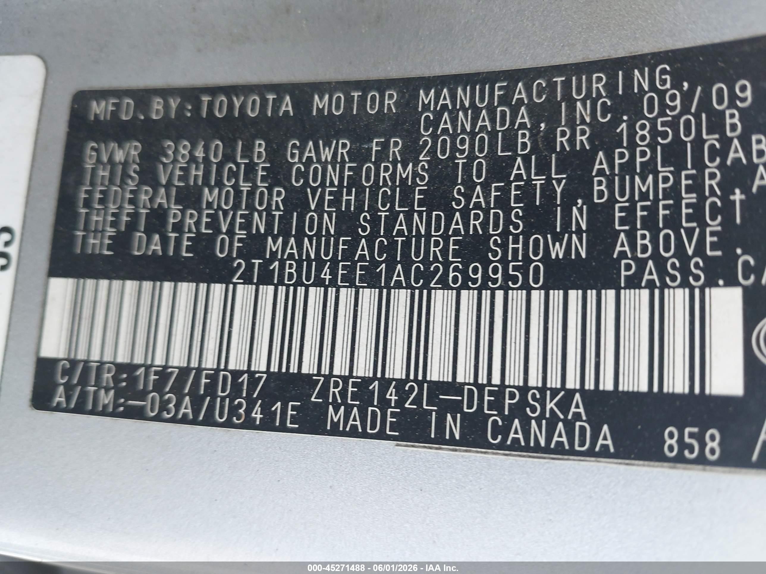 2010 Toyota Corolla S Silver vin: 2T1BU4EE1AC269950