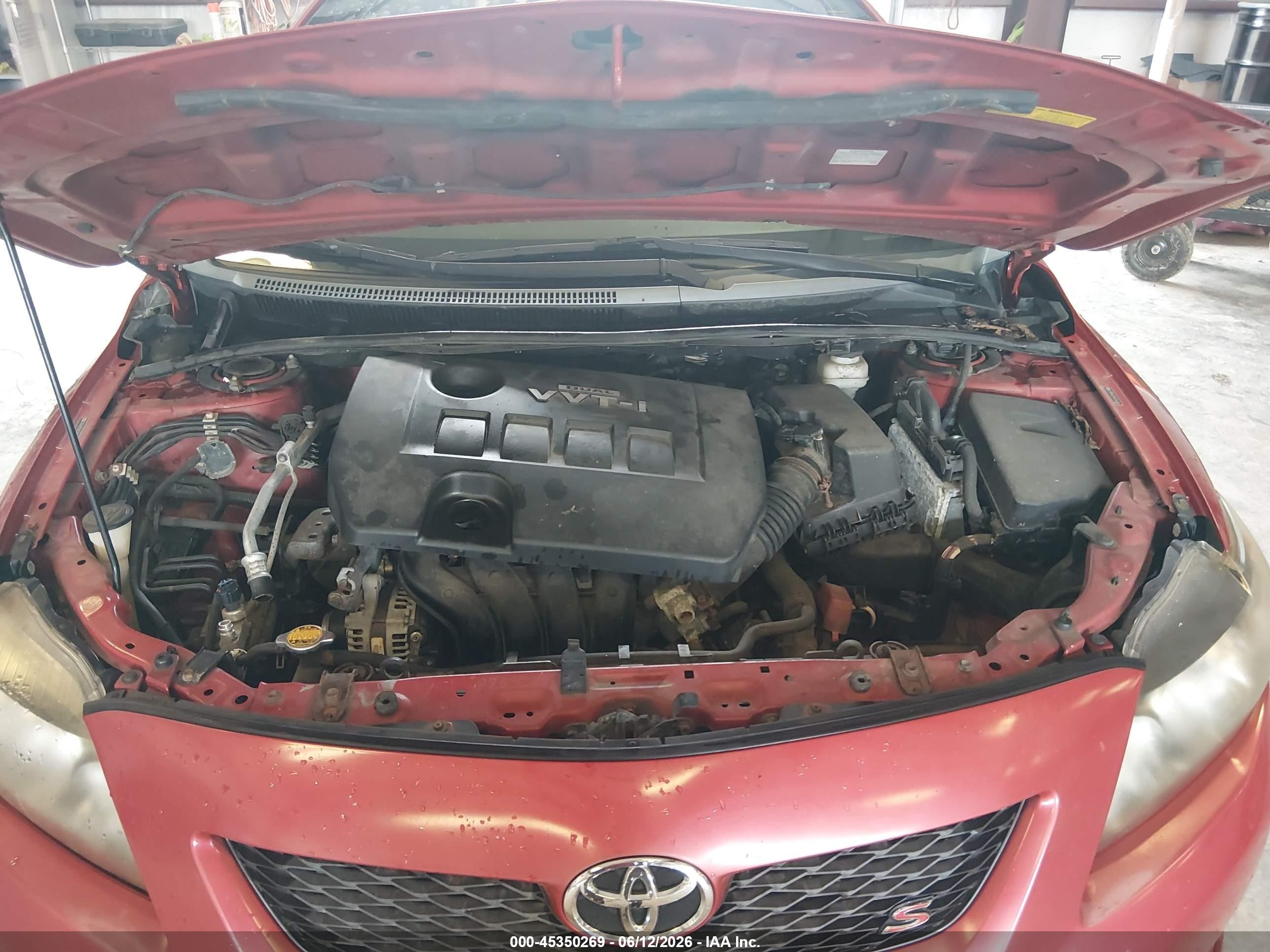 2010 Toyota Corolla S Red vin: 2T1BU4EE1AC514309