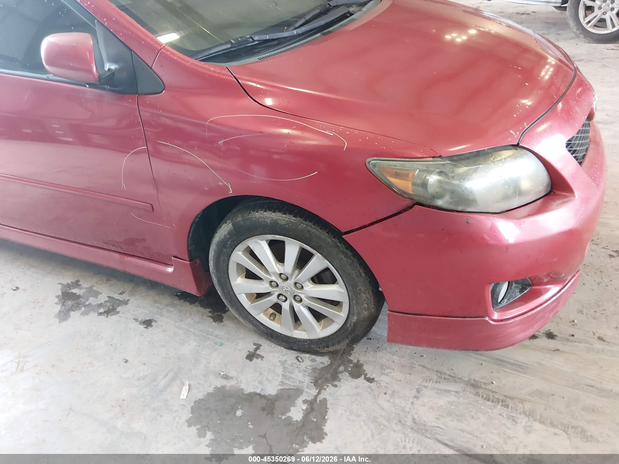 2010 Toyota Corolla S Red vin: 2T1BU4EE1AC514309