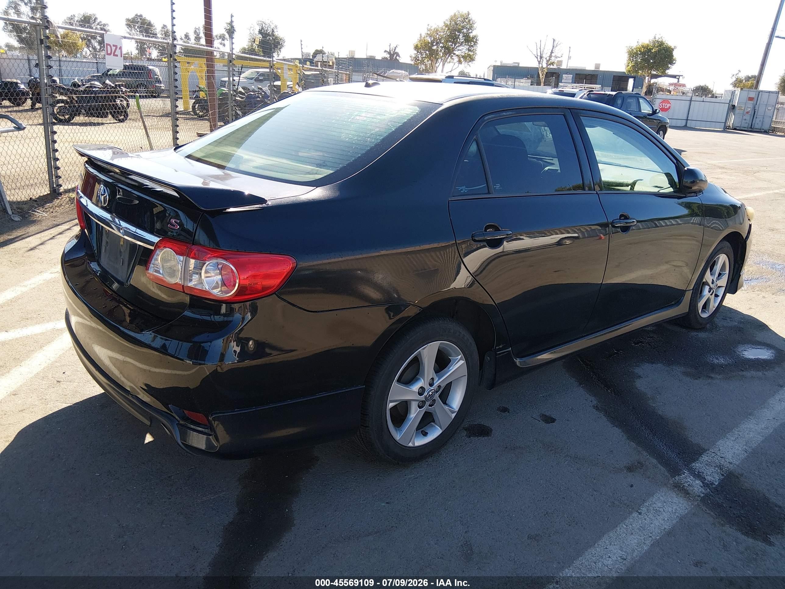 2011 Toyota Corolla S Black vin: 2T1BU4EE1BC662154