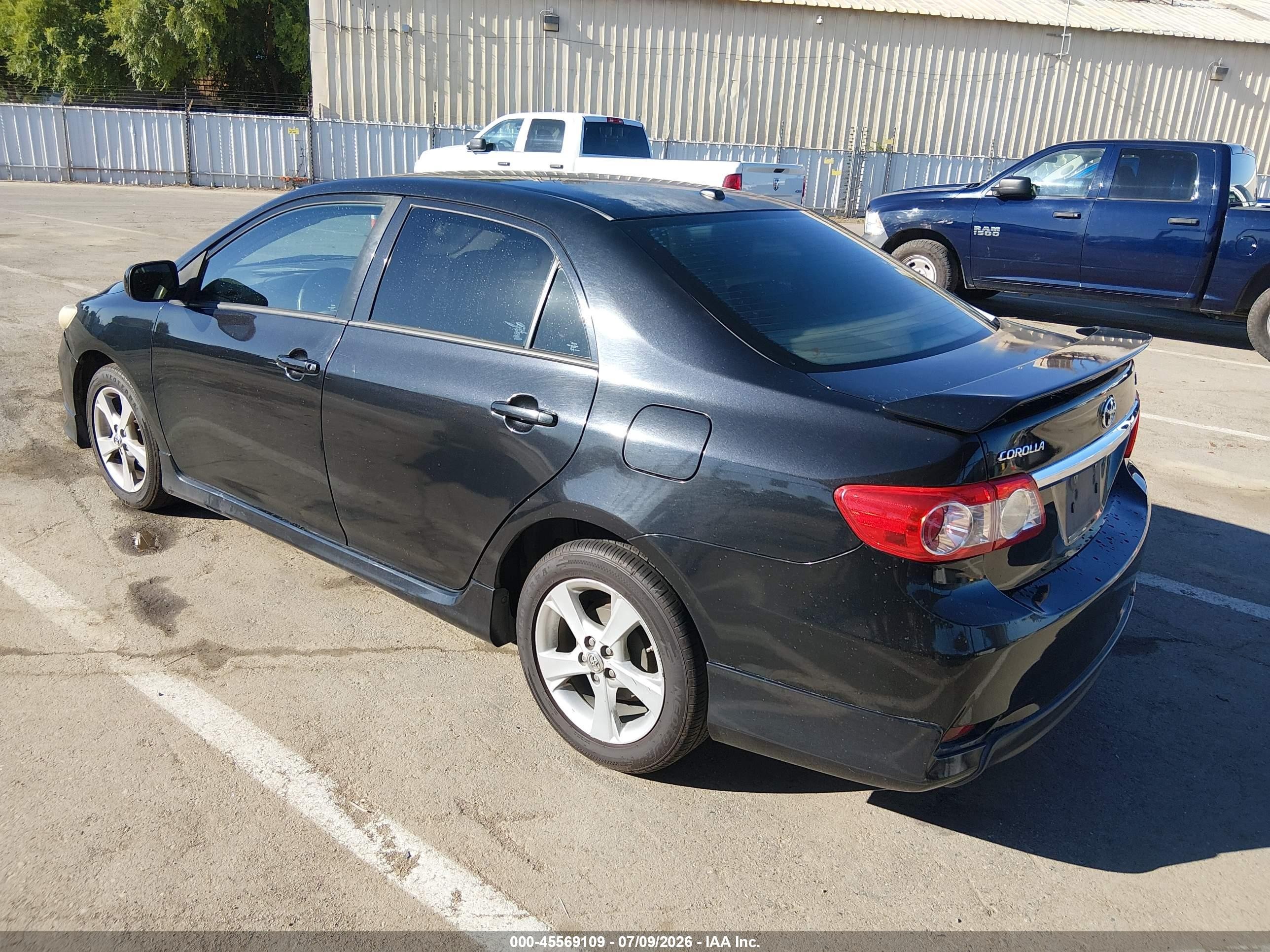 2011 Toyota Corolla S Black vin: 2T1BU4EE1BC662154