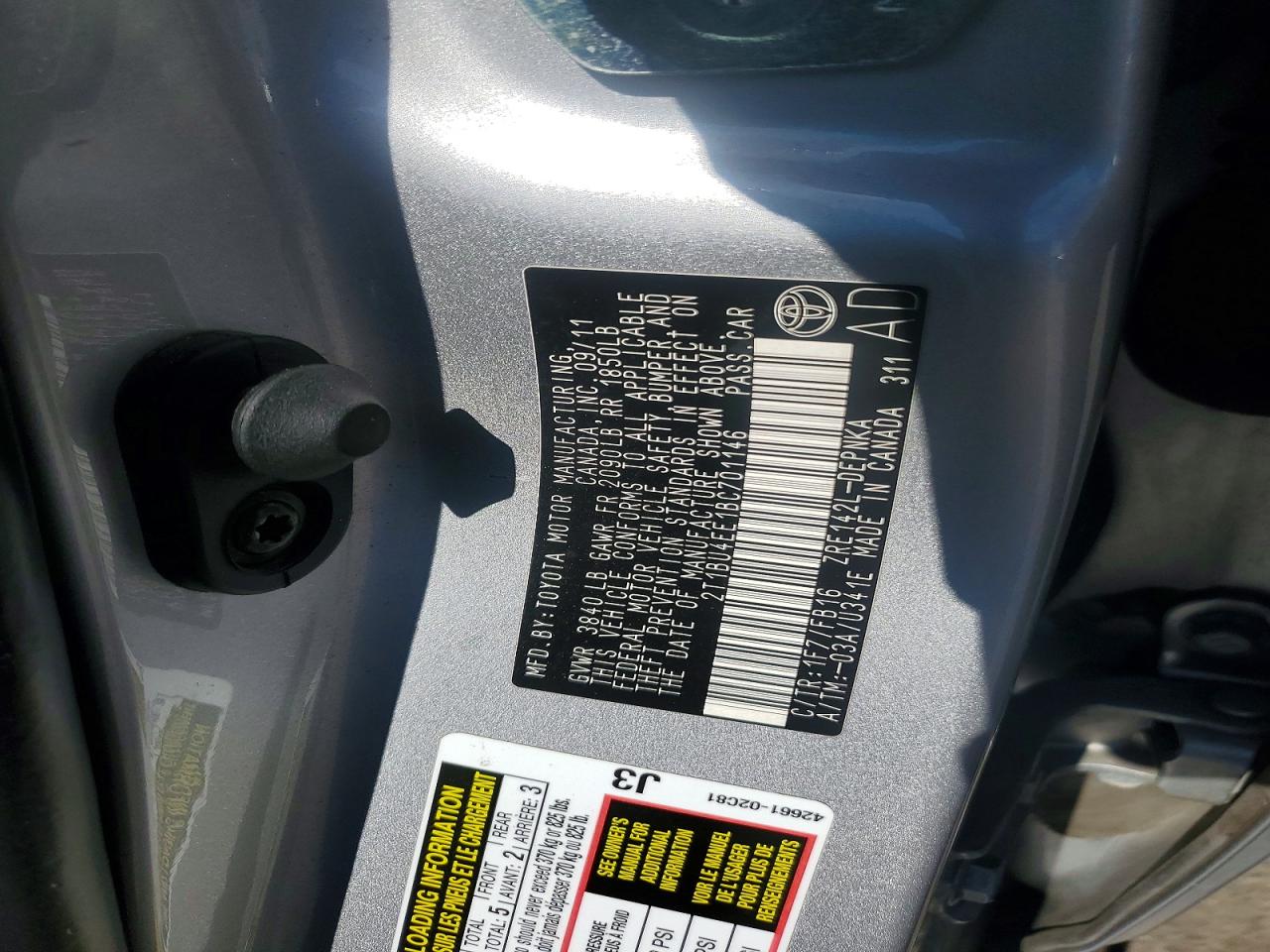2011 Toyota Corolla Le Серебряный vin: 2T1BU4EE1BC701146