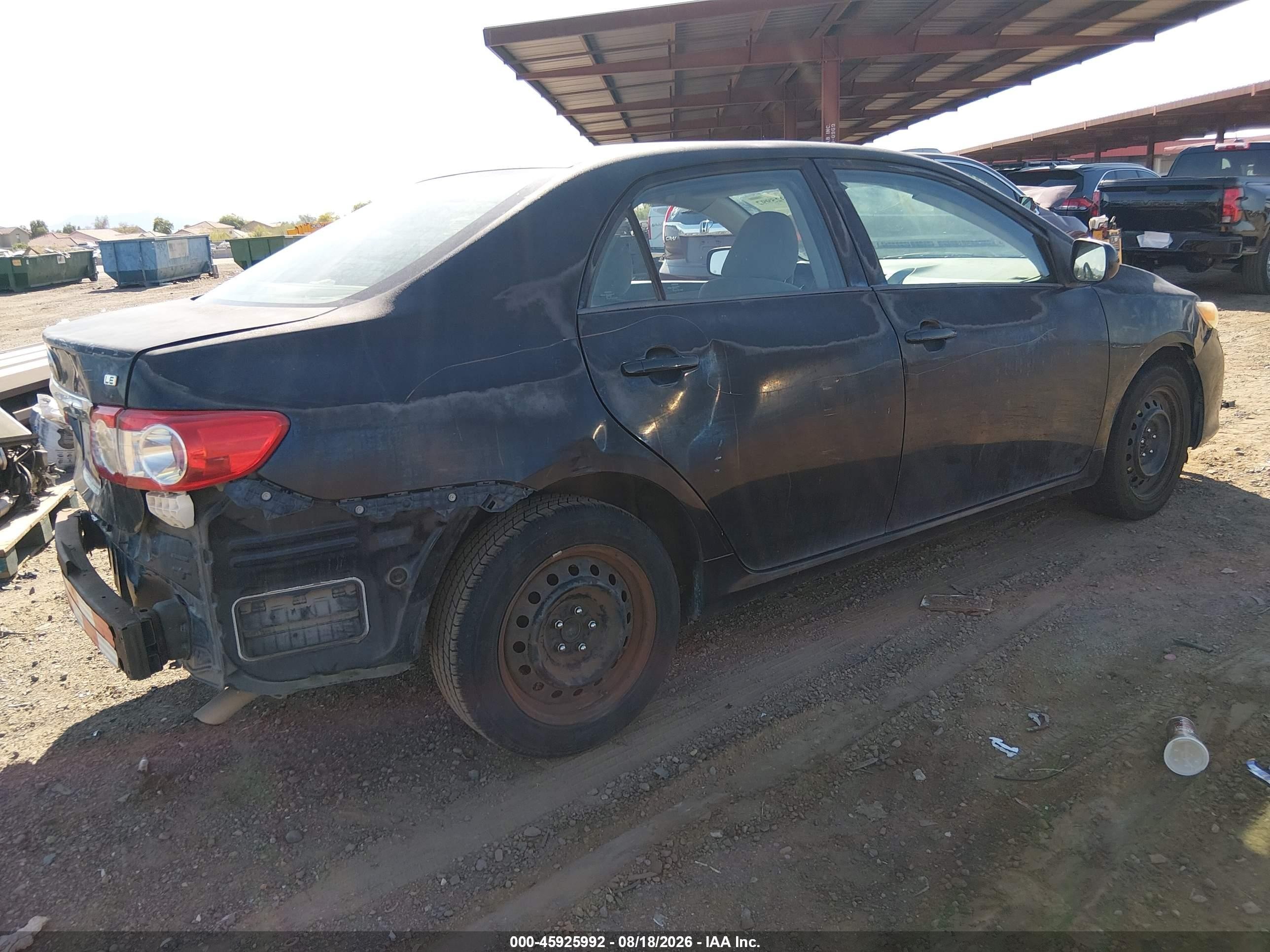 2012 Toyota Corolla Le Black vin: 2T1BU4EE1CC813253