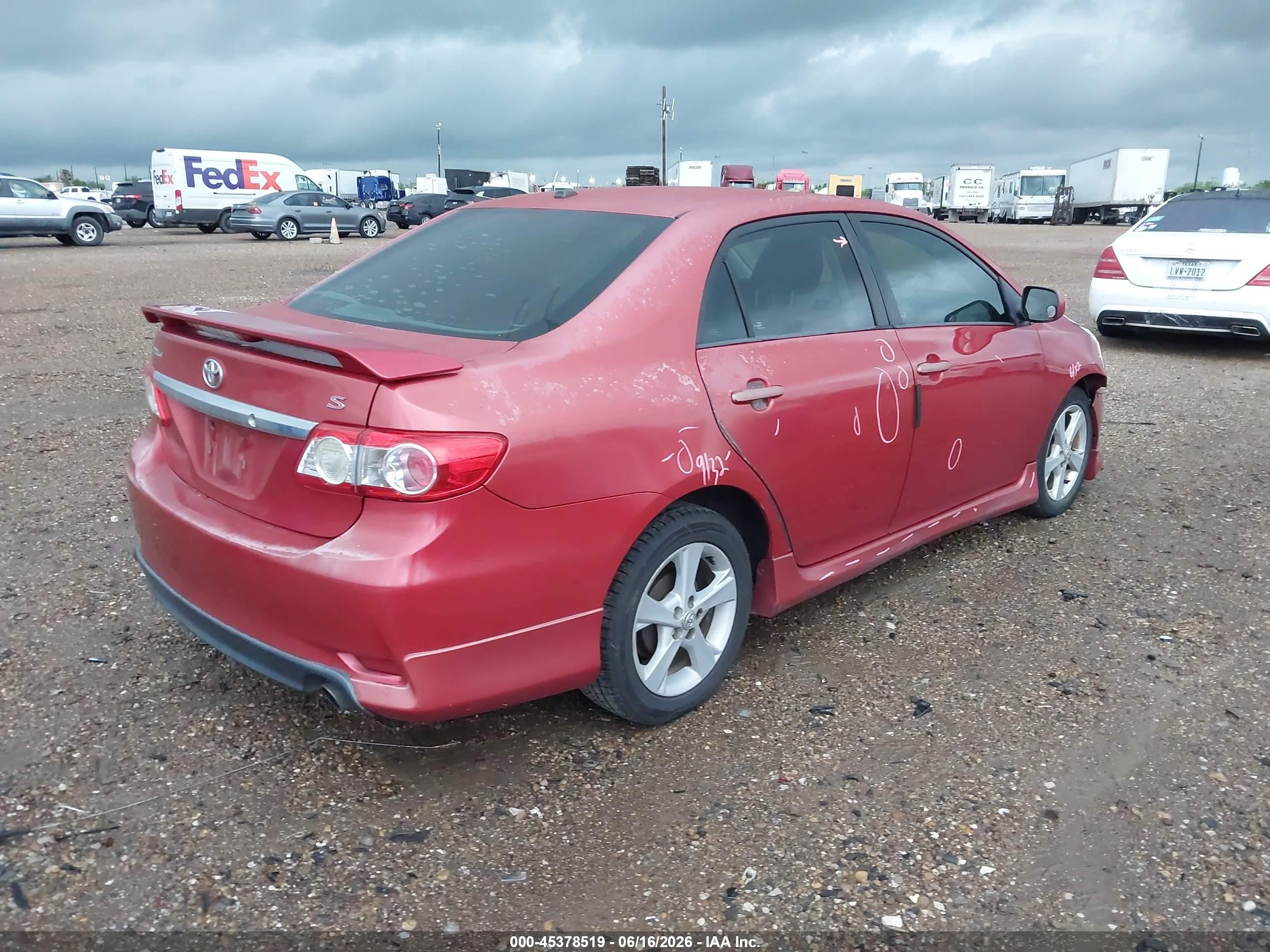 2012 Toyota Corolla S Red vin: 2T1BU4EE1CC813530