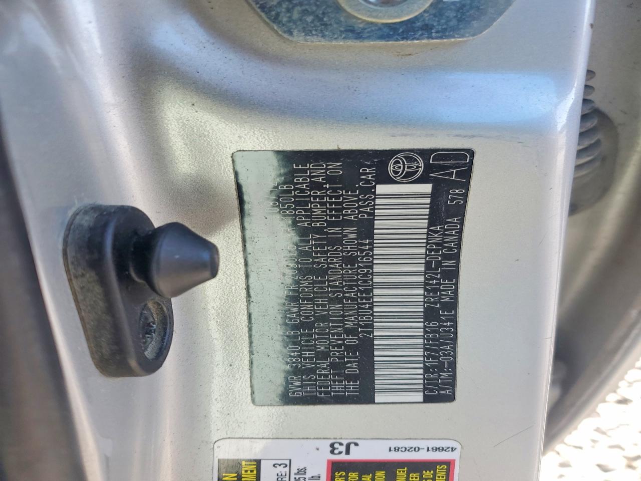 2012 Toyota Corolla Le Silver vin: 2T1BU4EE1CC916544