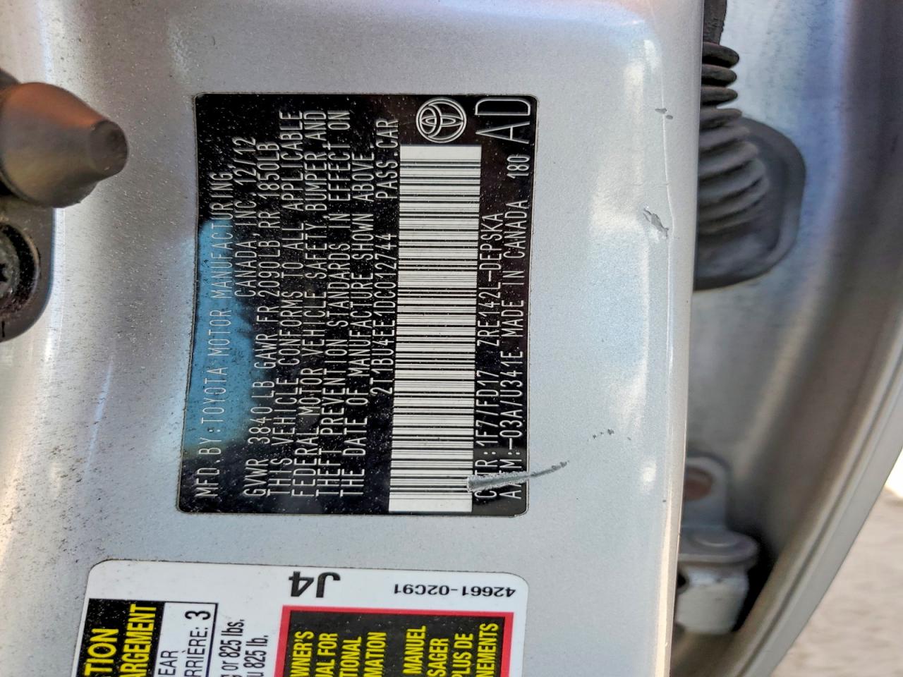 2013 Toyota Corolla S Silver vin: 2T1BU4EE1DC012744