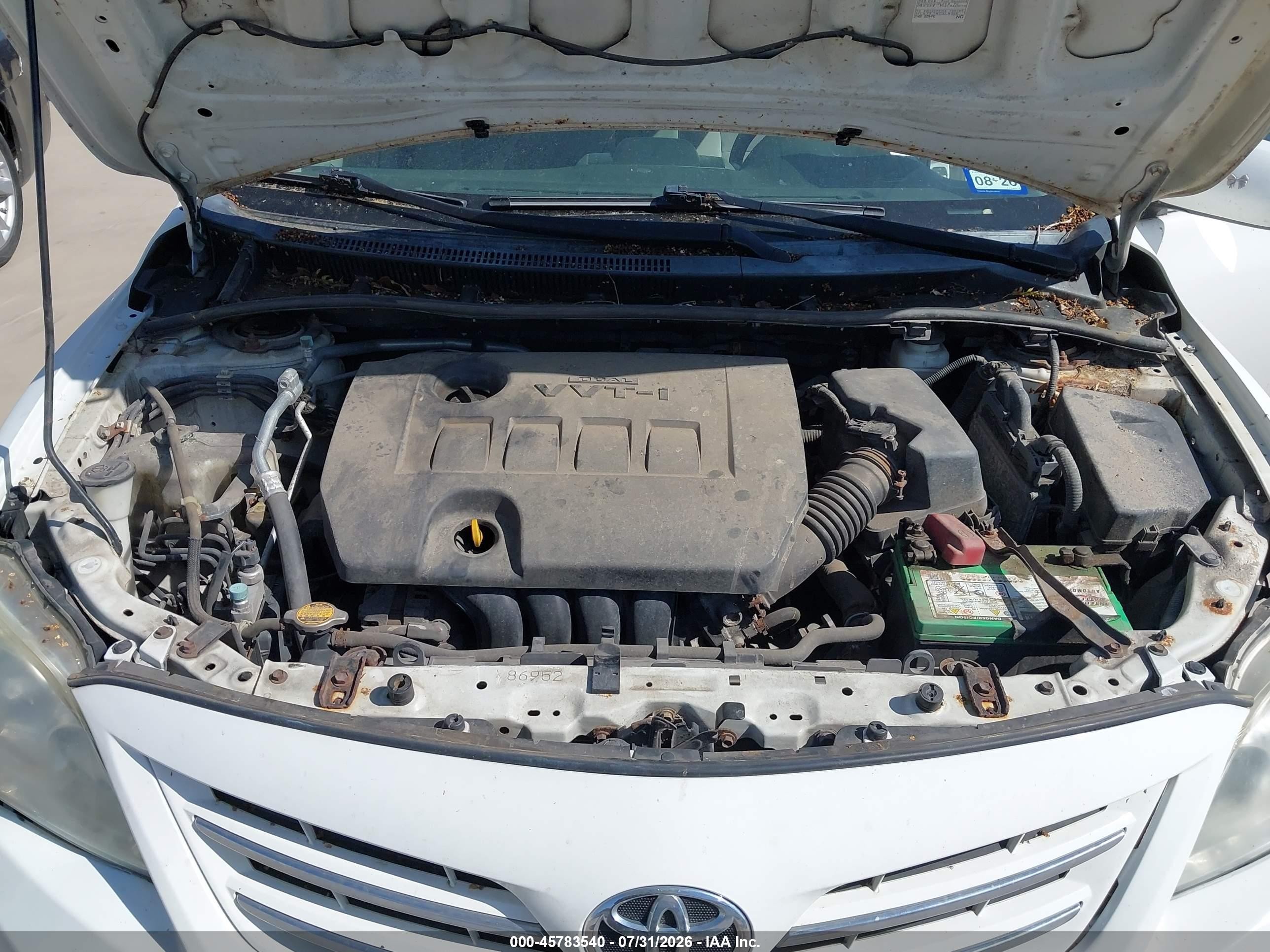 2013 Toyota Corolla Le White vin: 2T1BU4EE1DC044478