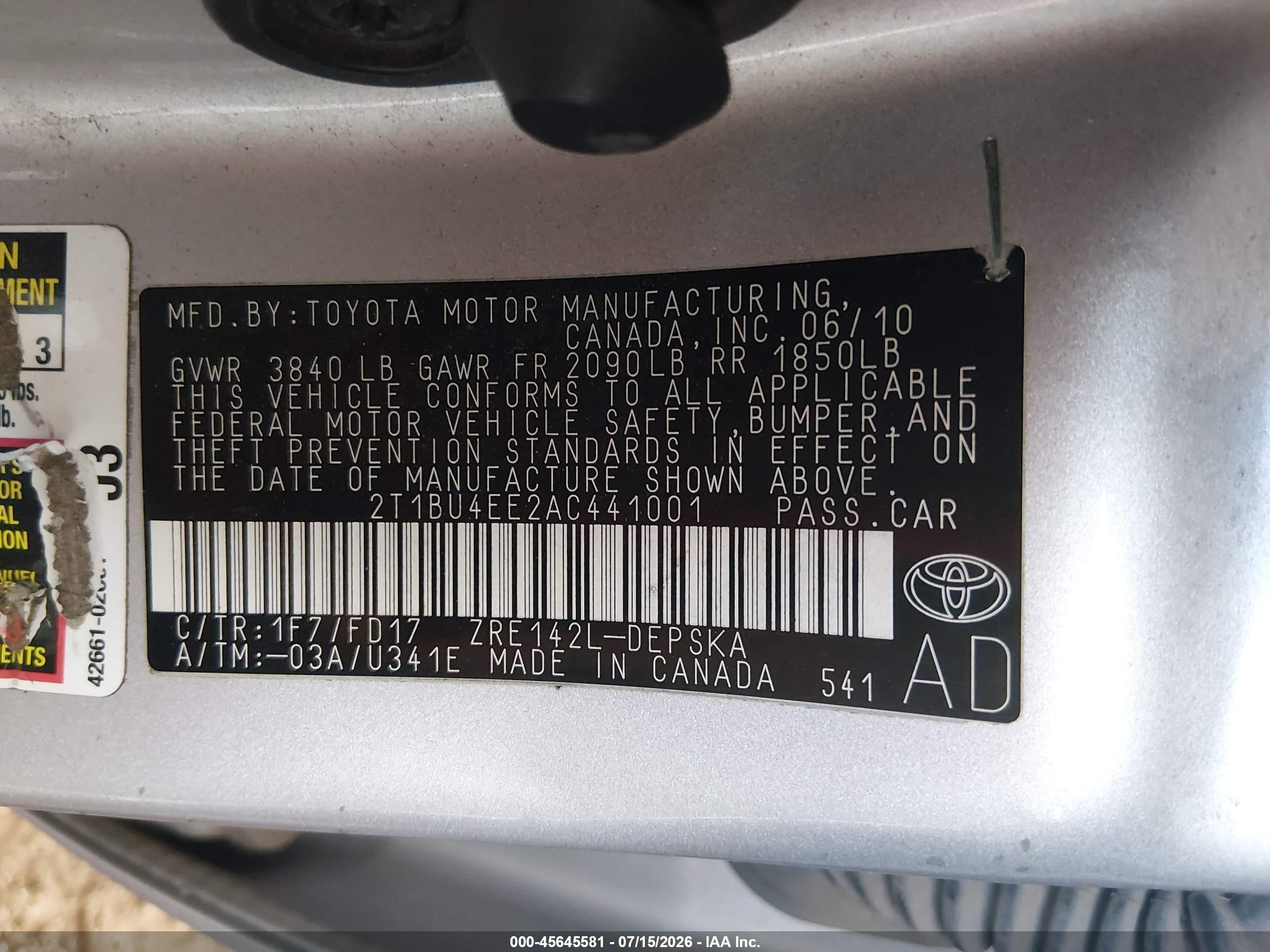 2010 Toyota Corolla S Серебряный vin: 2T1BU4EE2AC441001