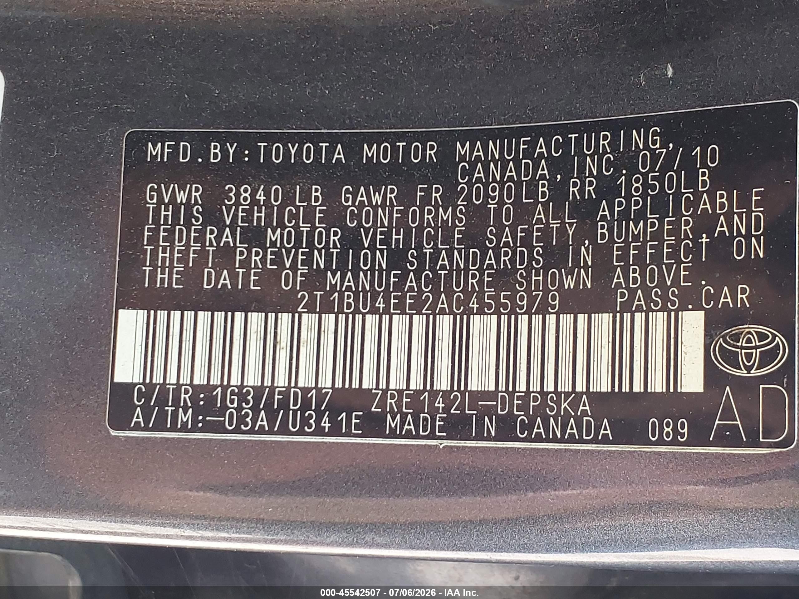 2010 Toyota Corolla S Gray vin: 2T1BU4EE2AC455979