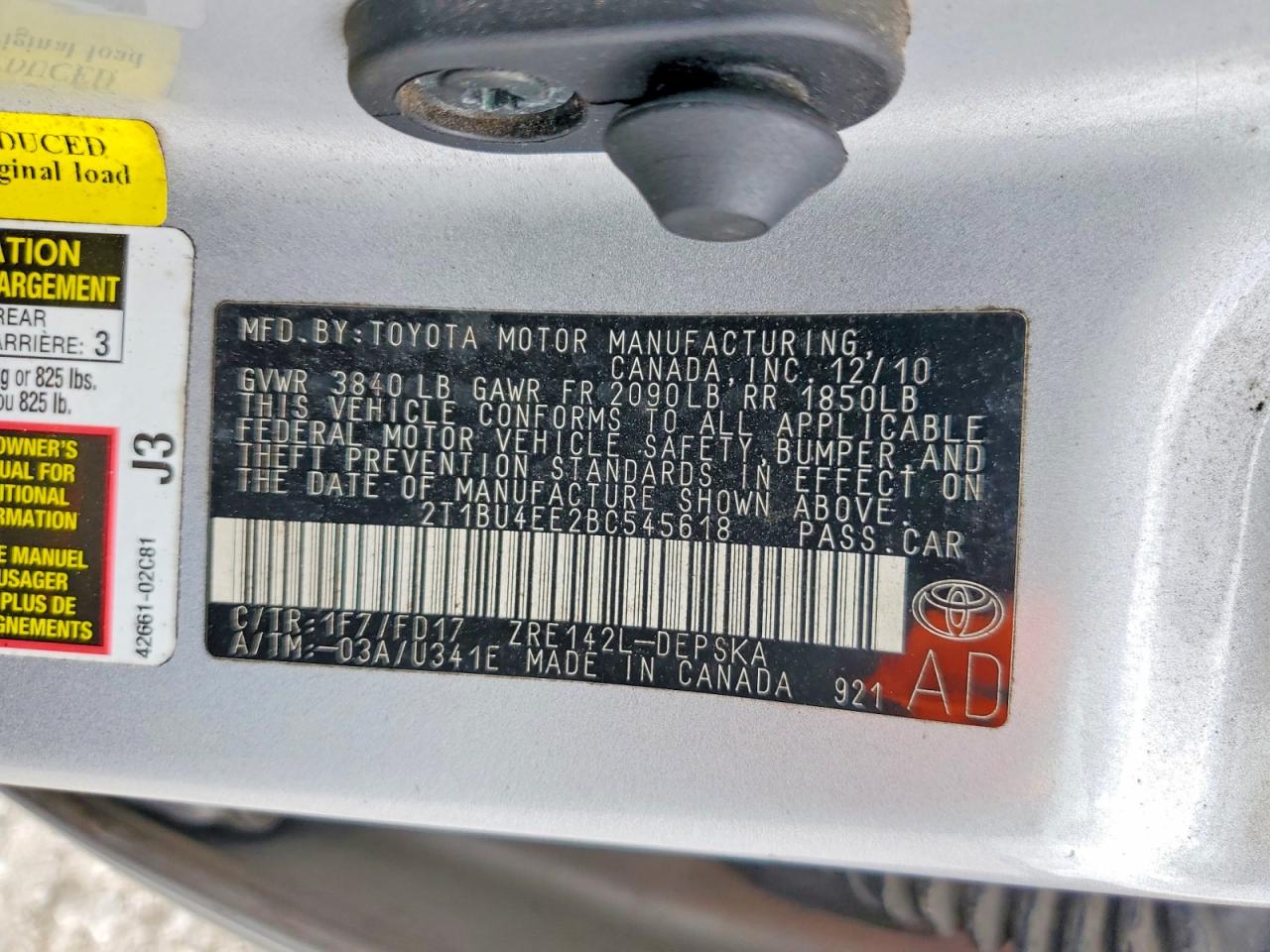 2011 Toyota Corolla S Silver vin: 2T1BU4EE2BC545618