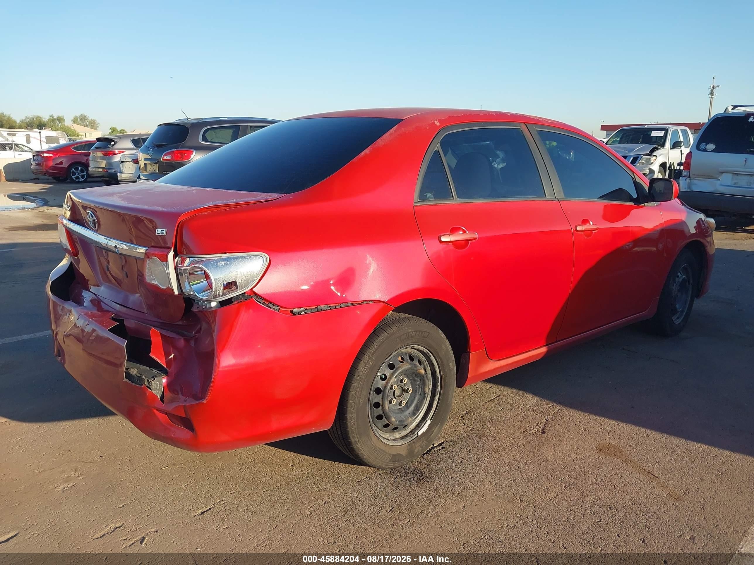 2011 Toyota Corolla Le Red vin: 2T1BU4EE2BC563973