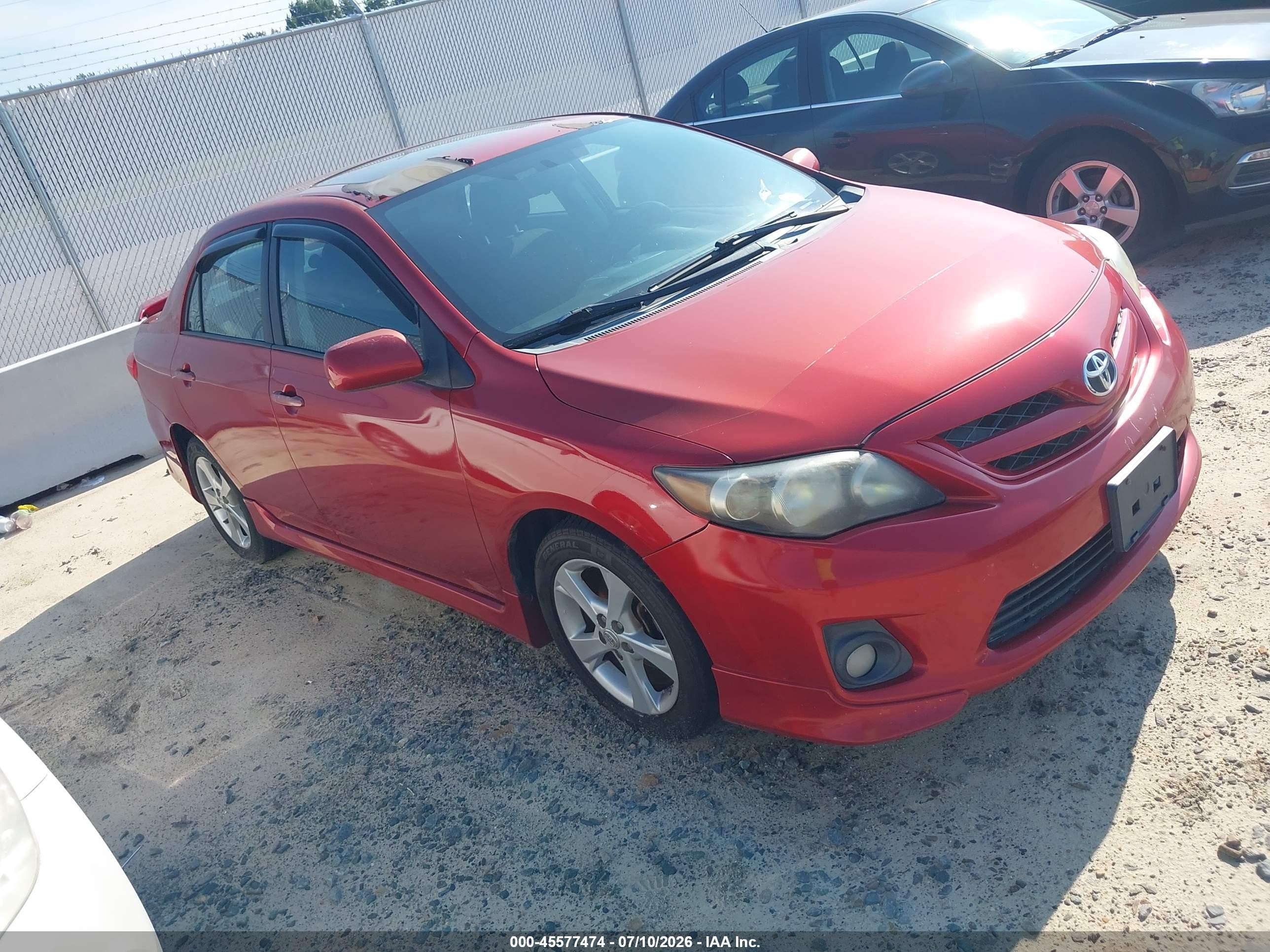 2011 Toyota Corolla S Red vin: 2T1BU4EE2BC601217