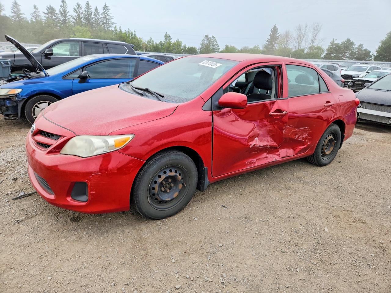 2011 Toyota Corolla Base Red vin: 2T1BU4EE2BC691047