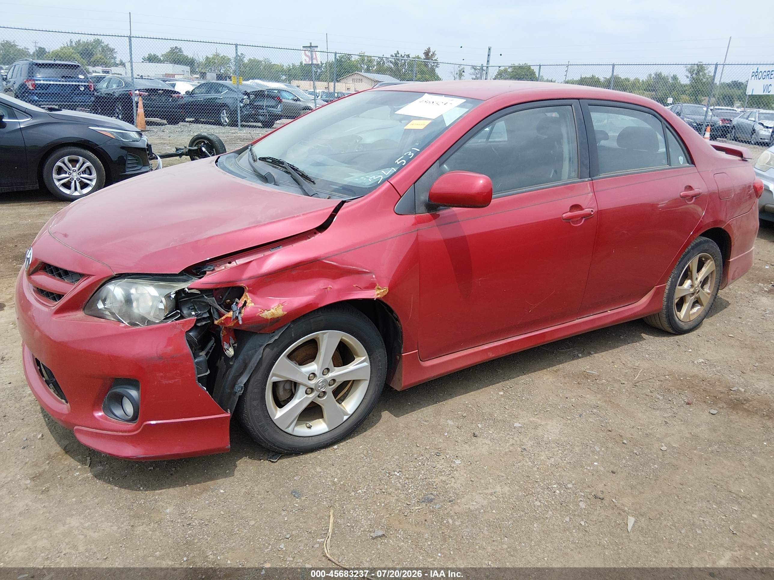2011 Toyota Corolla S Red vin: 2T1BU4EE2BC701124