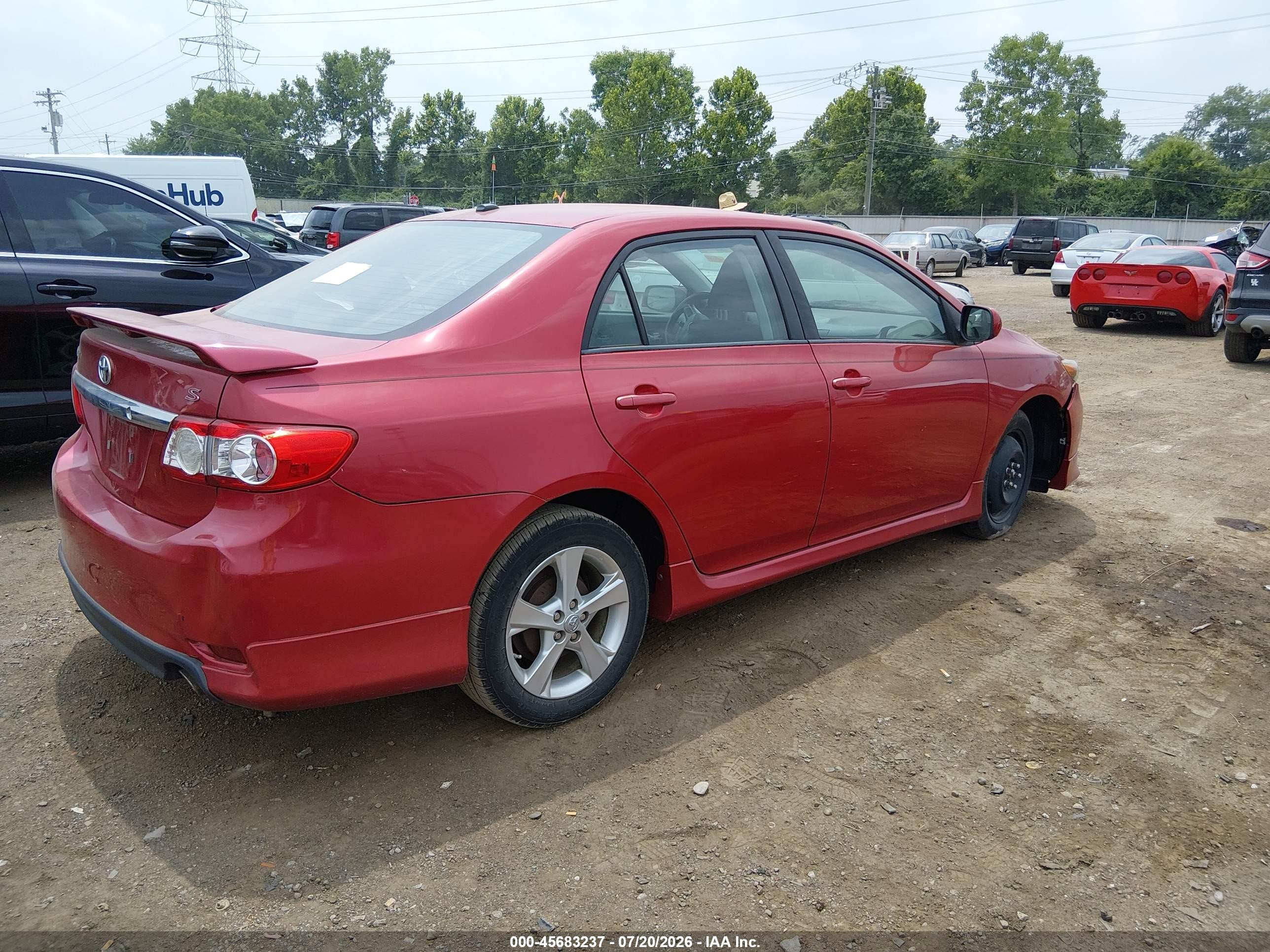 2011 Toyota Corolla S Red vin: 2T1BU4EE2BC701124