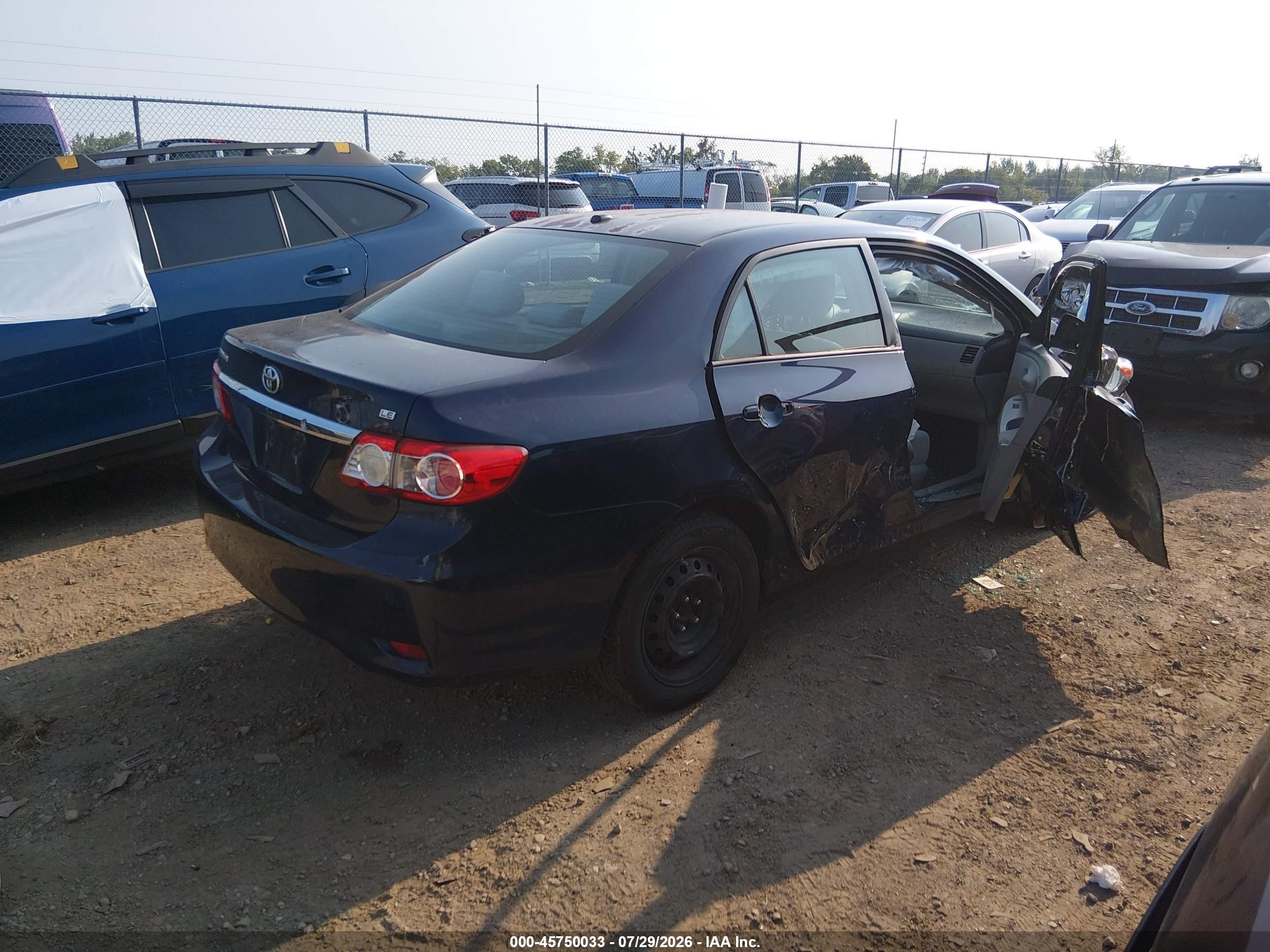 2012 Toyota Corolla Le Blue vin: 2T1BU4EE2CC796656