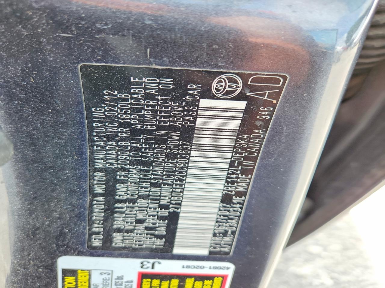 2012 Toyota Corolla S Gray vin: 2T1BU4EE2CC803637