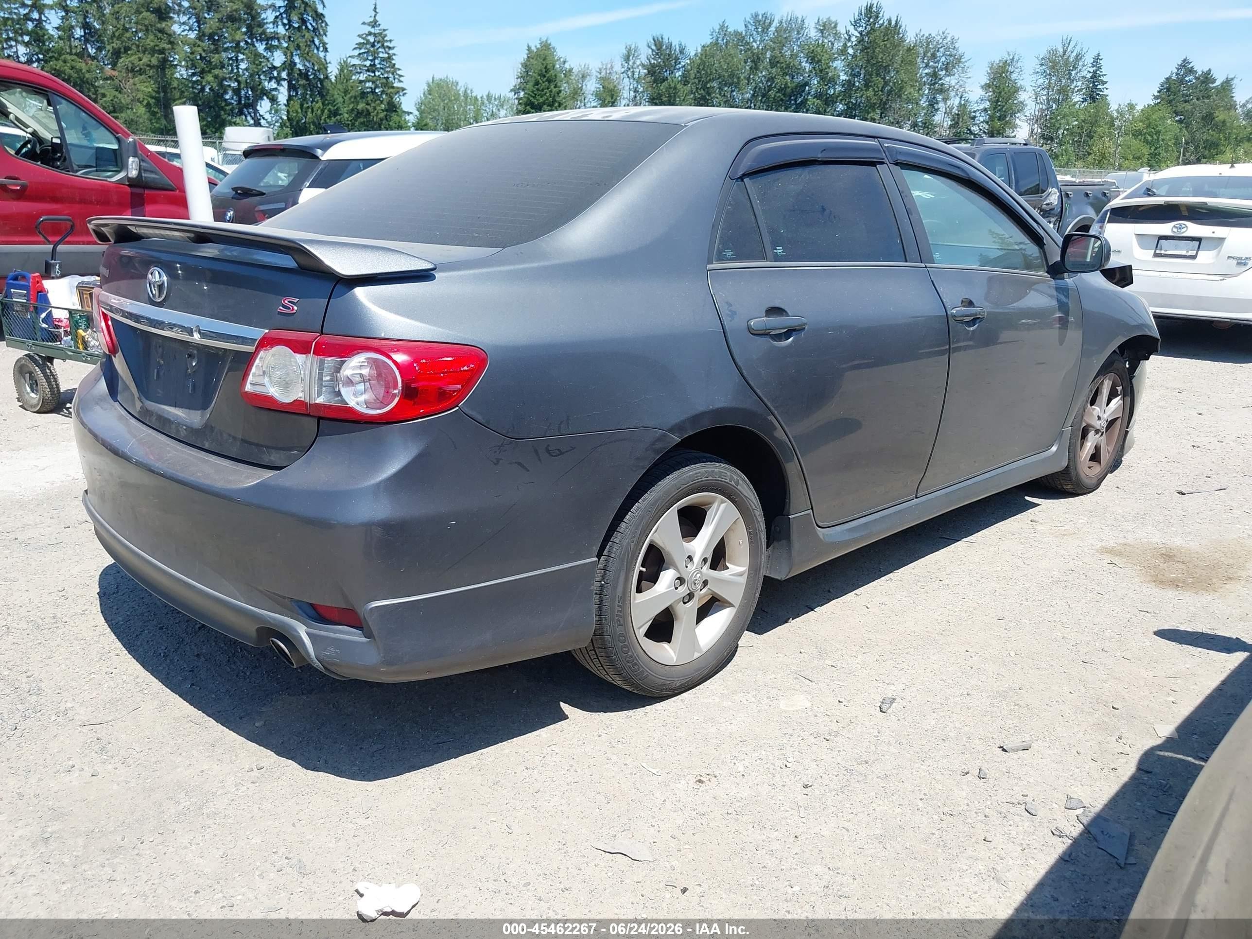 2012 Toyota Corolla S Gray vin: 2T1BU4EE2CC809888