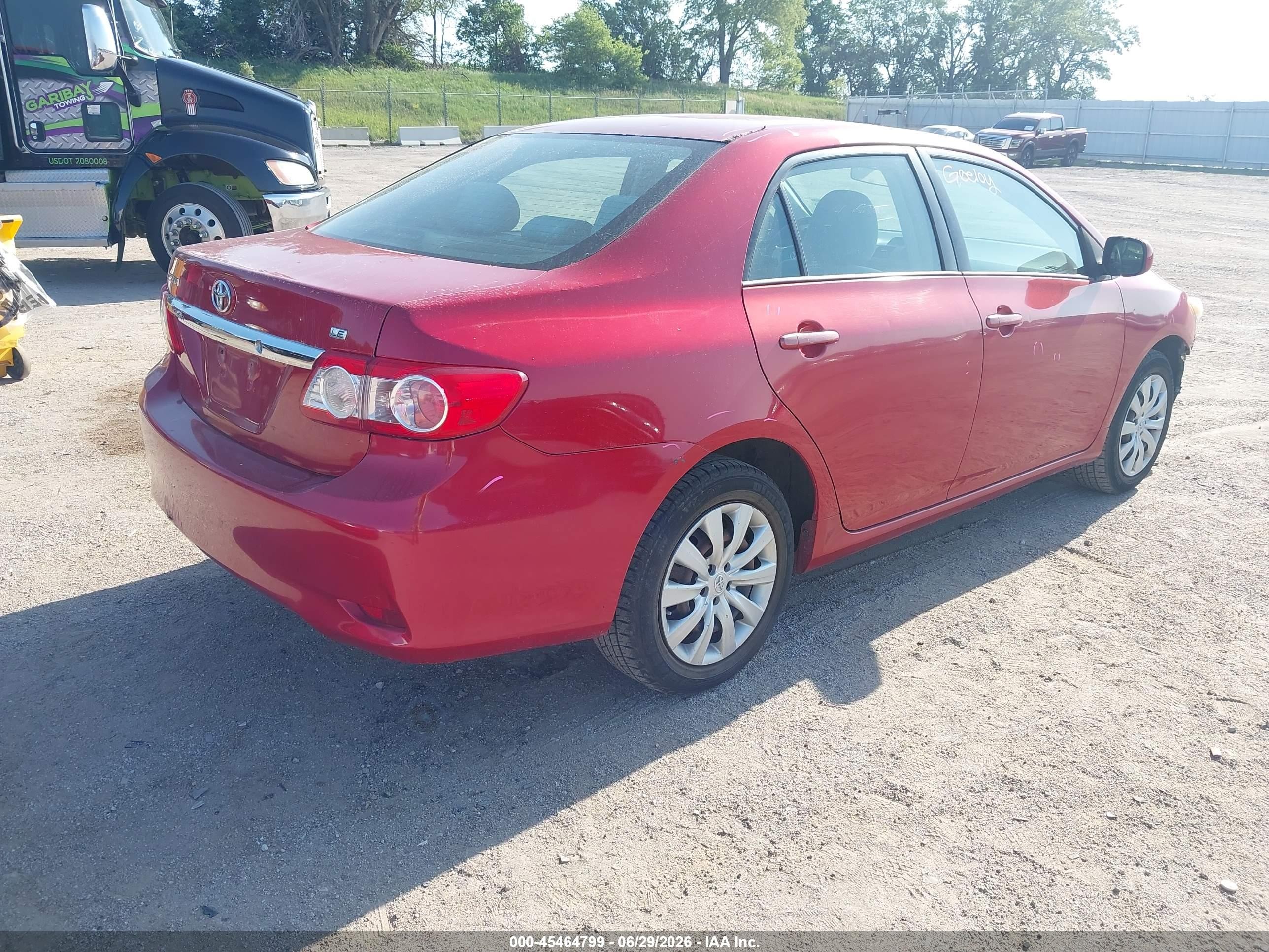 2012 Toyota Corolla Le Red vin: 2T1BU4EE2CC810278