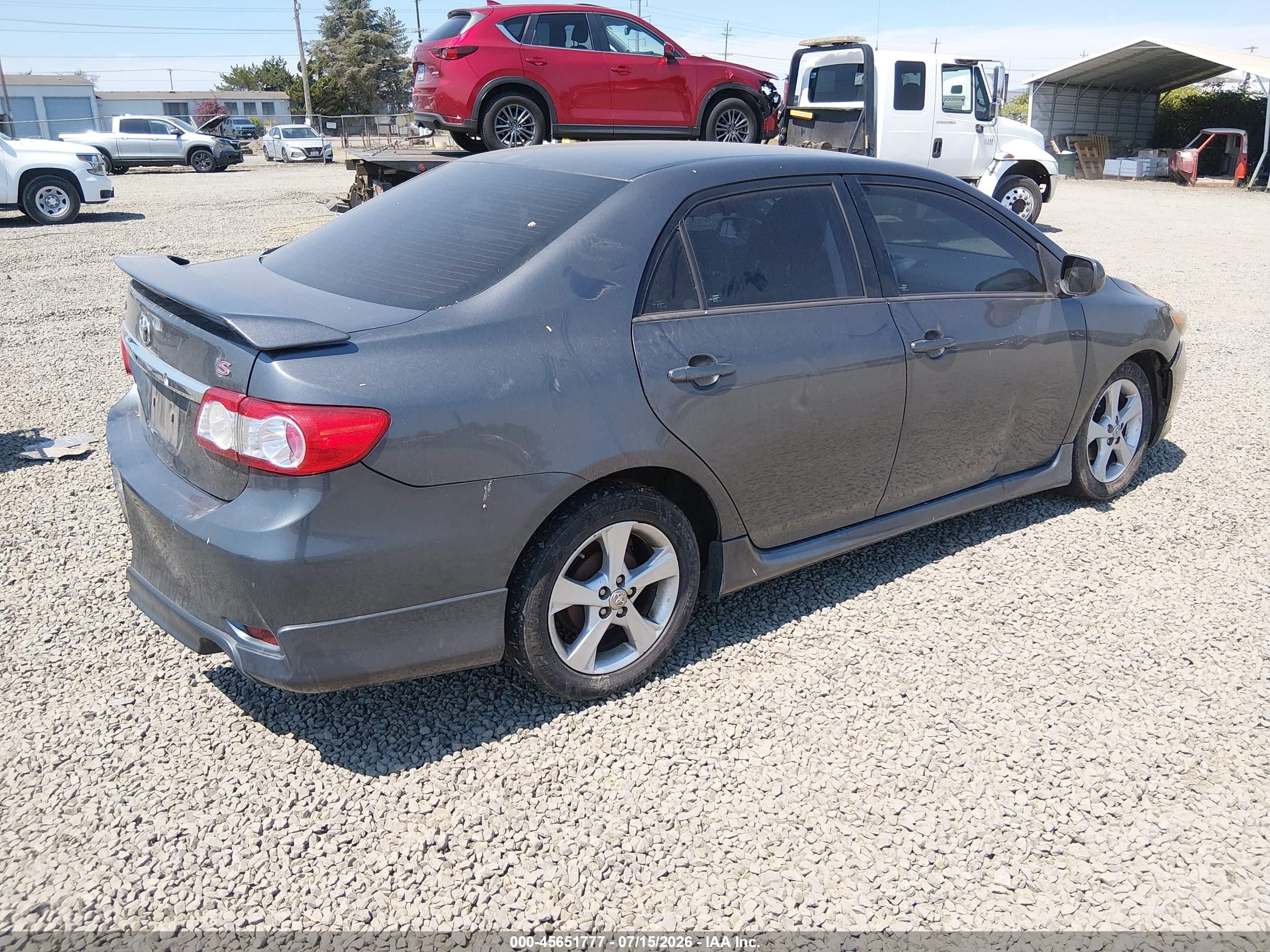 2012 Toyota Corolla S Gray vin: 2T1BU4EE2CC850439