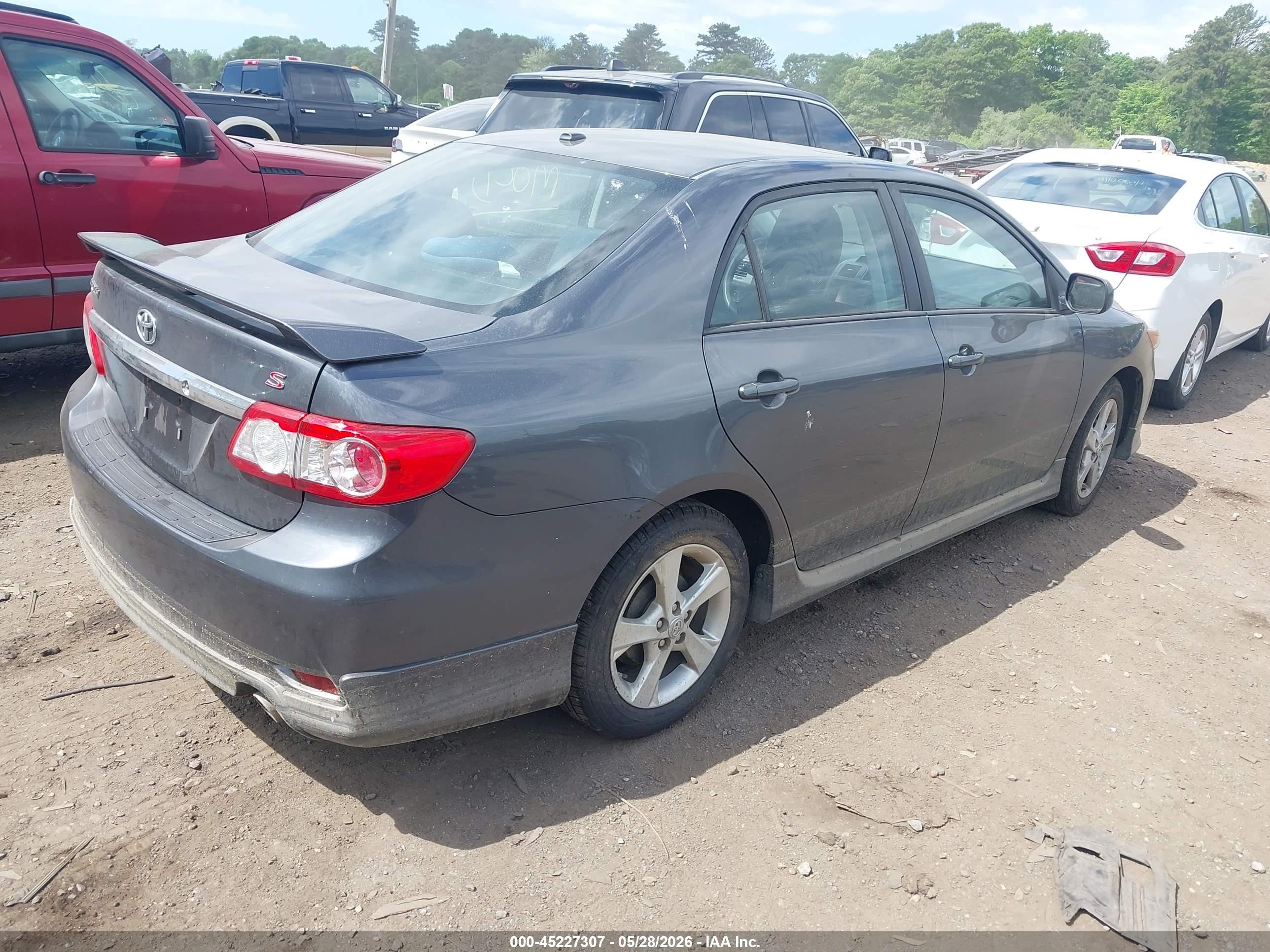 2012 Toyota Corolla S Gray vin: 2T1BU4EE2CC861232