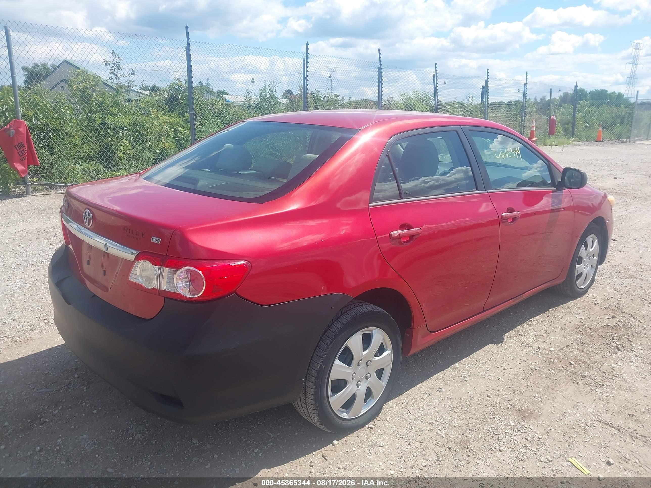 2012 Toyota Corolla Le Red vin: 2T1BU4EE2CC897504