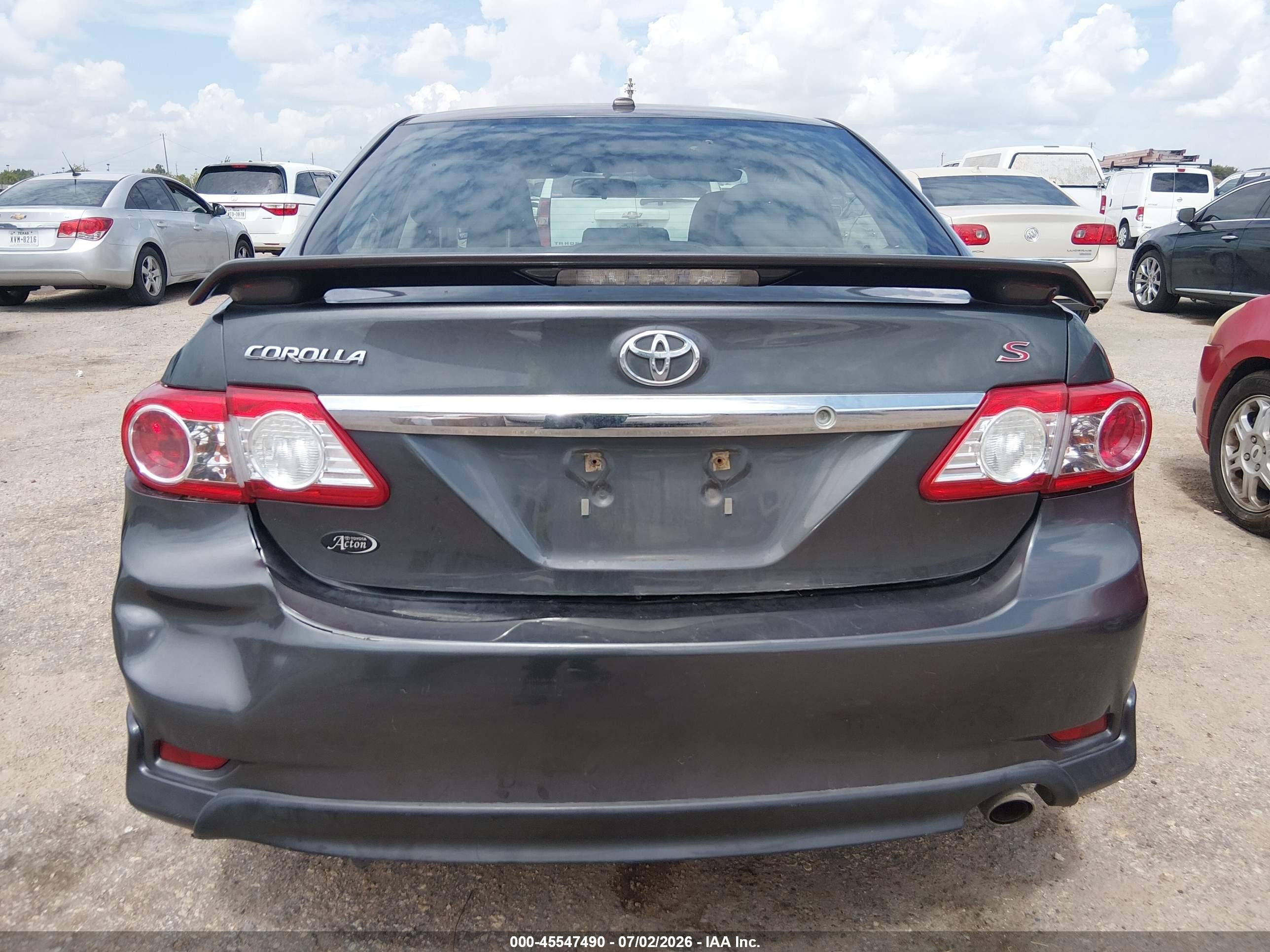2013 Toyota Corolla S Gray vin: 2T1BU4EE2DC079899