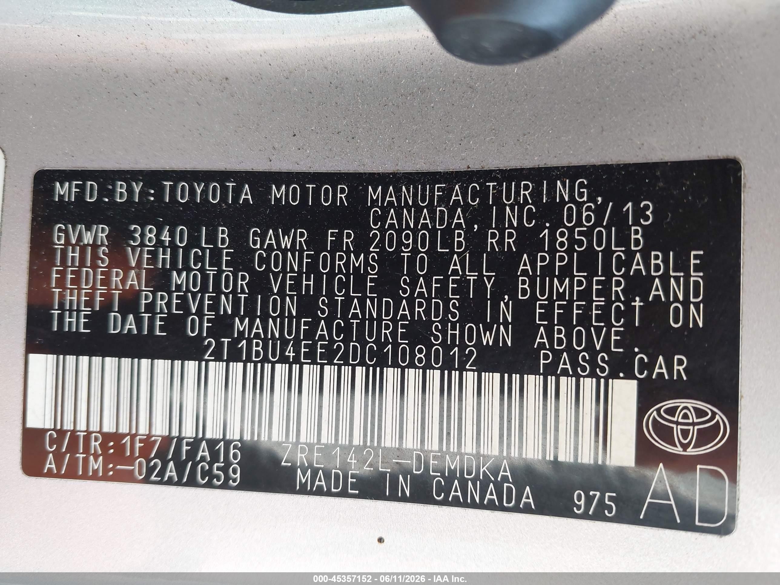 2013 Toyota Corolla L Silver vin: 2T1BU4EE2DC108012
