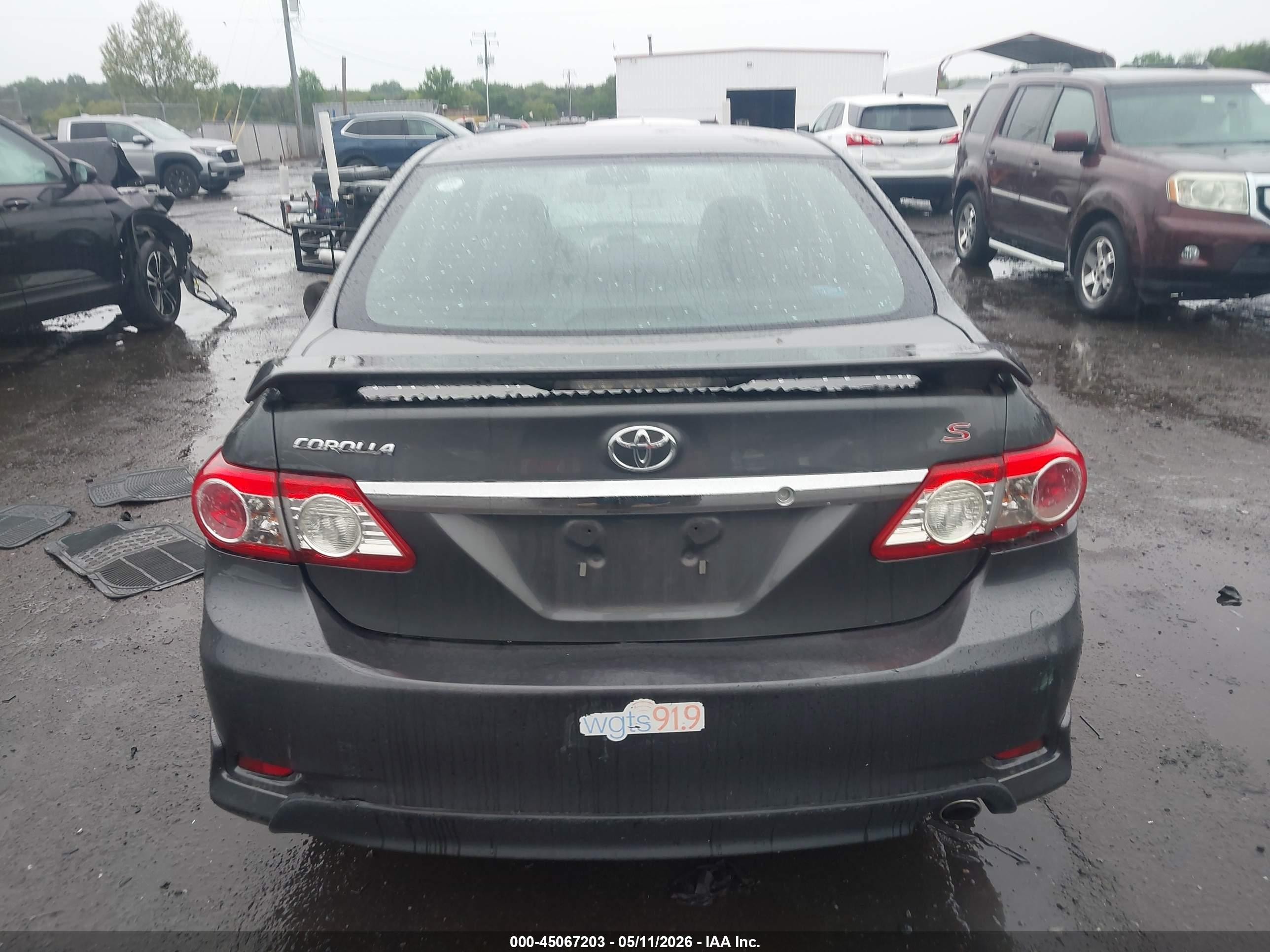 2013 Toyota Corolla S Gray vin: 2T1BU4EE2DC110584