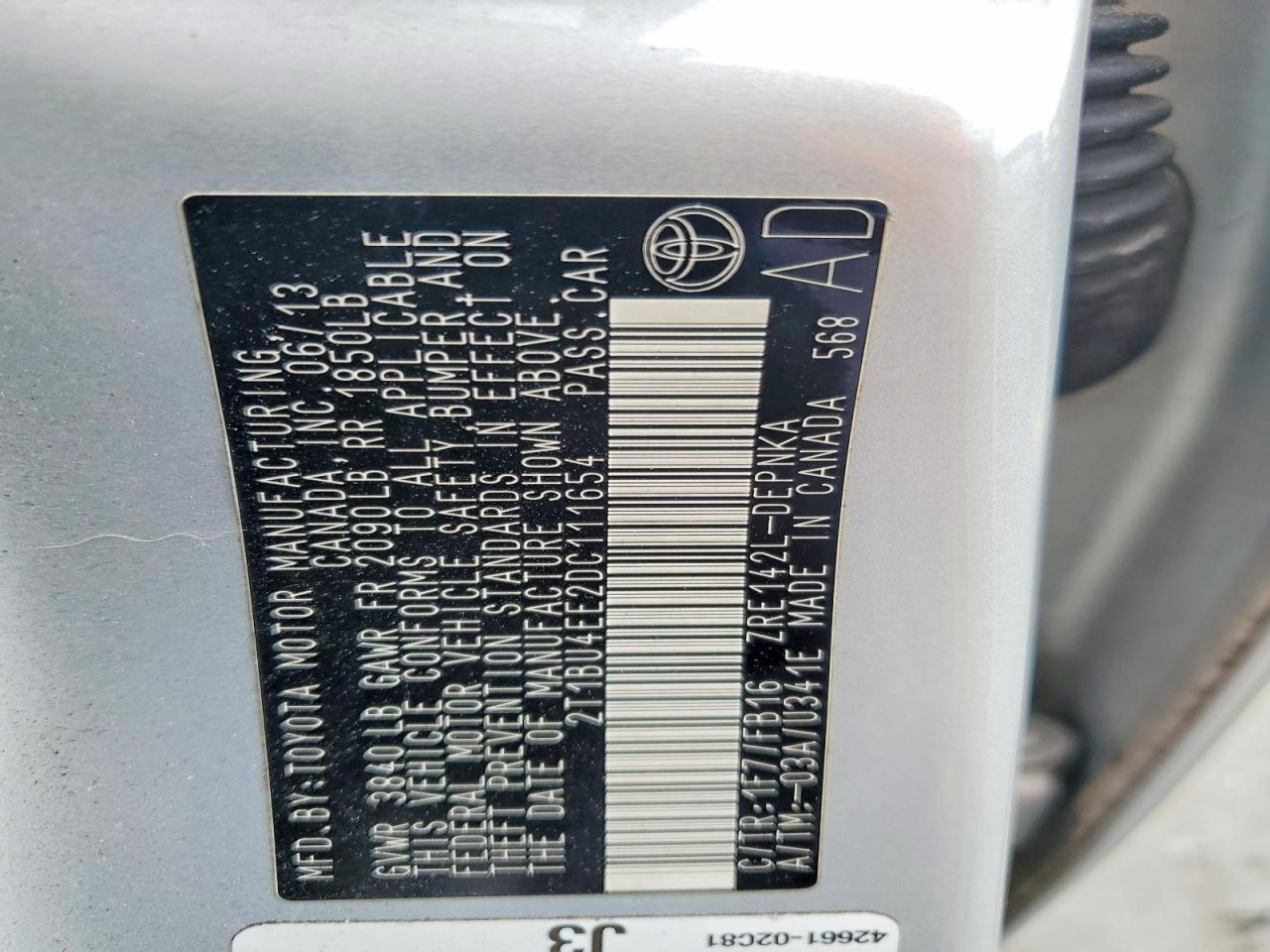 2013 Toyota Corolla Le Silver vin: 2T1BU4EE2DC111654