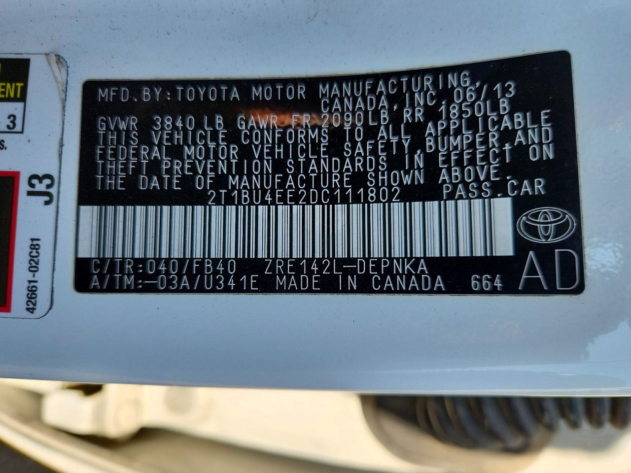 2013 Toyota Corolla Le White vin: 2T1BU4EE2DC111802