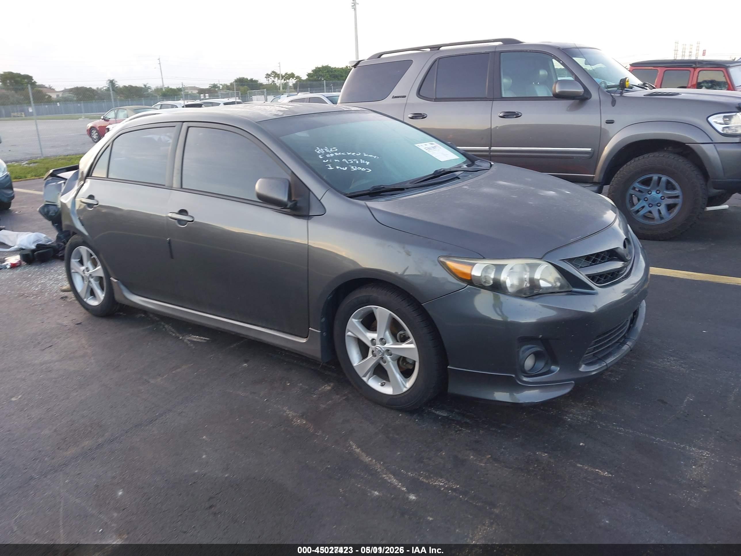2013 Toyota Corolla S Gray vin: 2T1BU4EE2DC959114