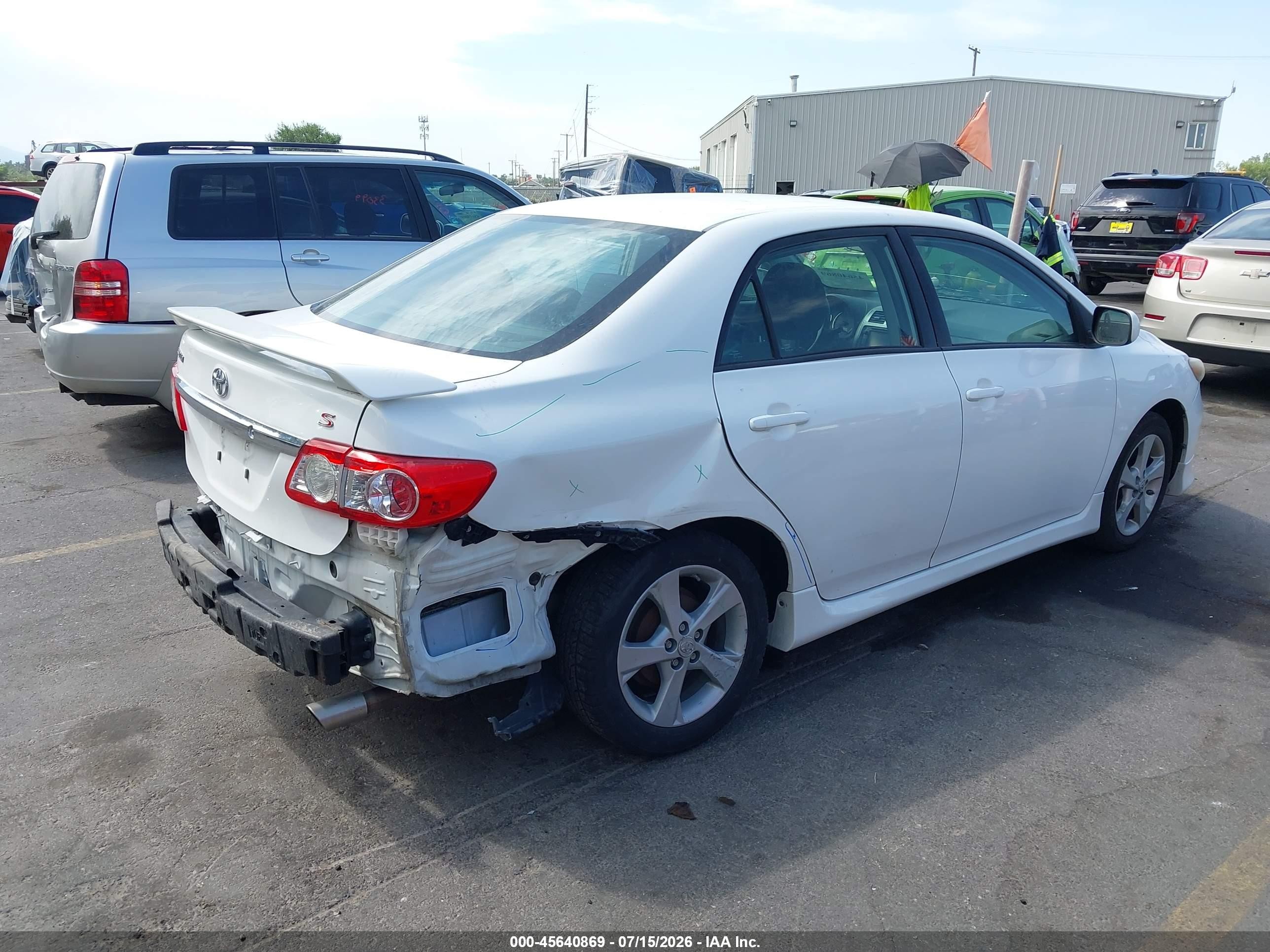 2013 Toyota Corolla S White vin: 2T1BU4EE2DC998463