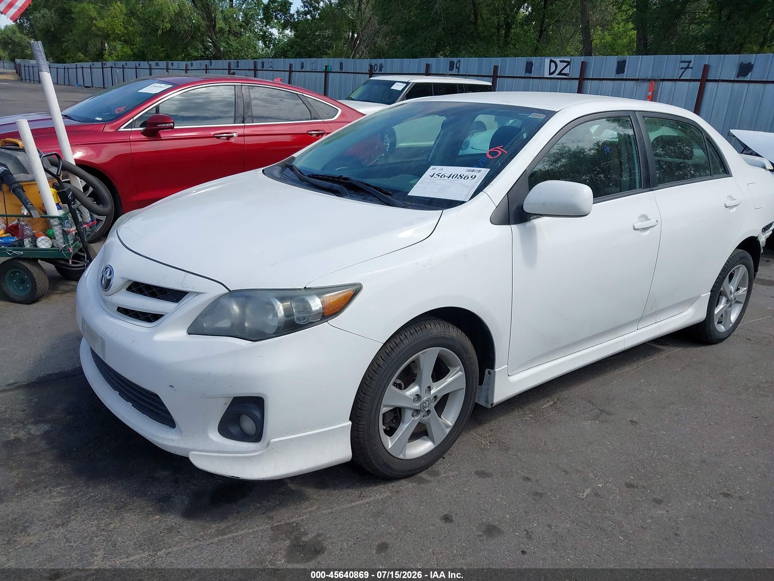 2013 Toyota Corolla S White vin: 2T1BU4EE2DC998463