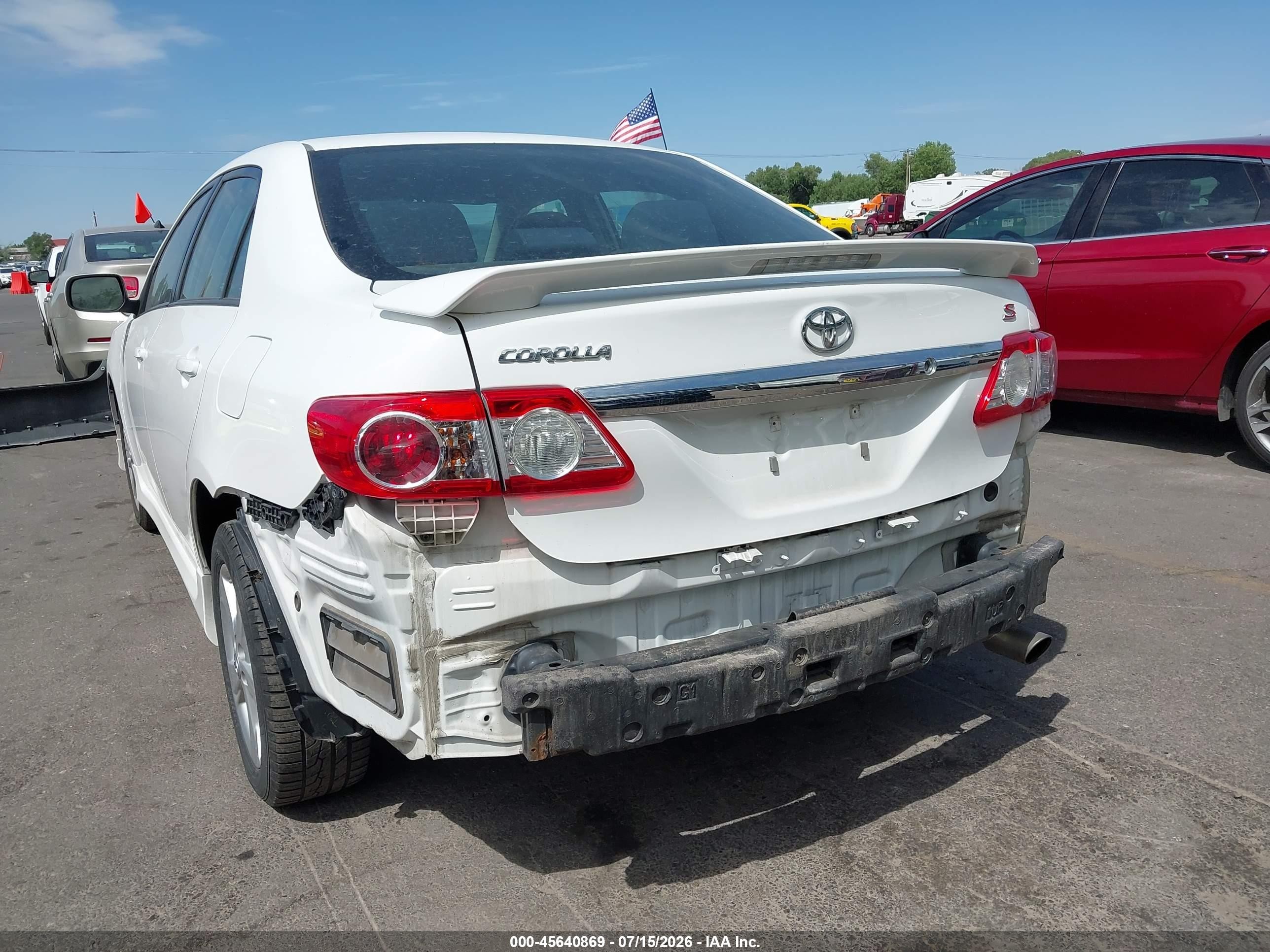 2013 Toyota Corolla S White vin: 2T1BU4EE2DC998463