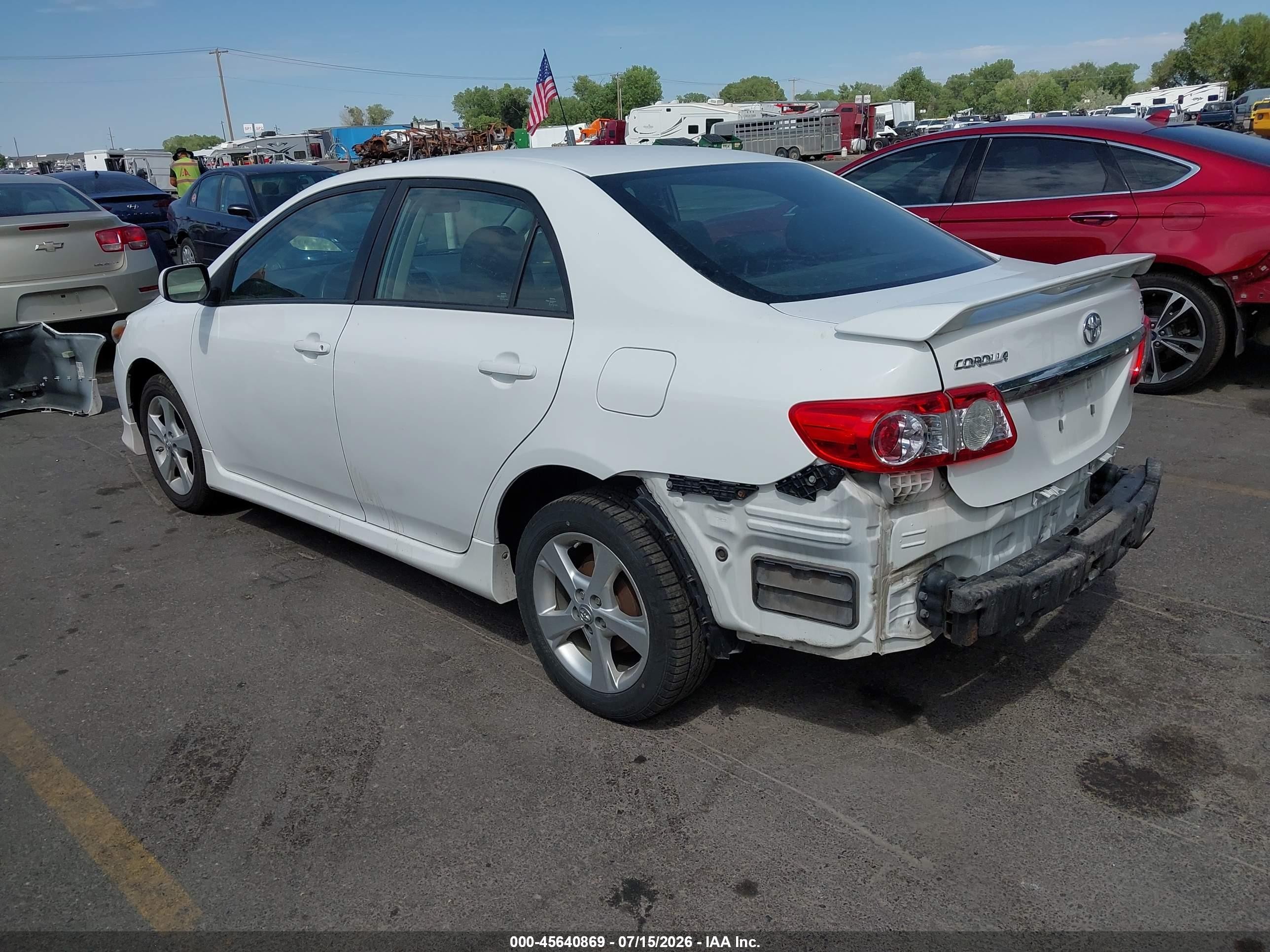 2013 Toyota Corolla S White vin: 2T1BU4EE2DC998463