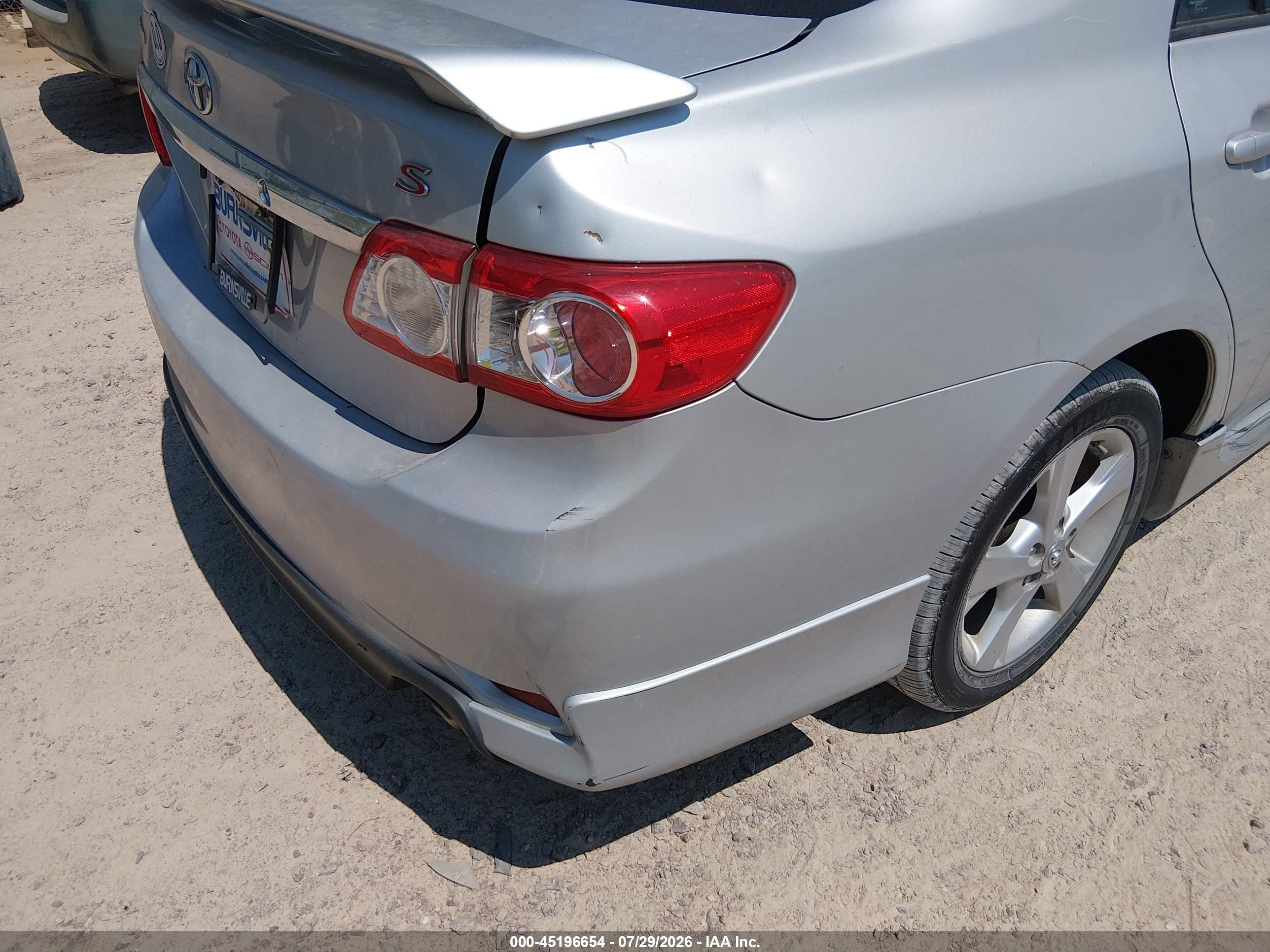 2013 Toyota Corolla S Silver vin: 2T1BU4EE2DC999497