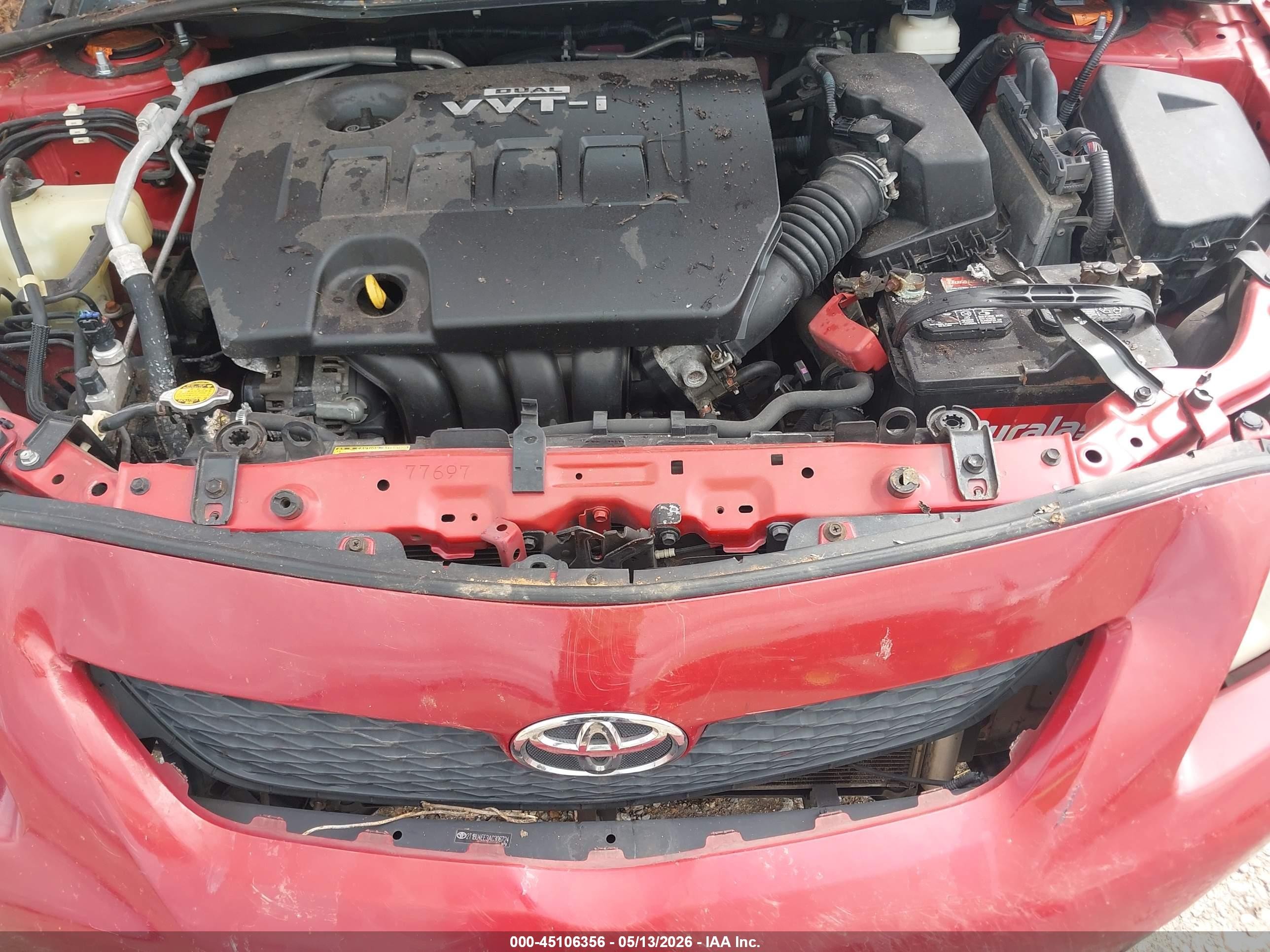 2010 Toyota Corolla Le Red vin: 2T1BU4EE3AC306724