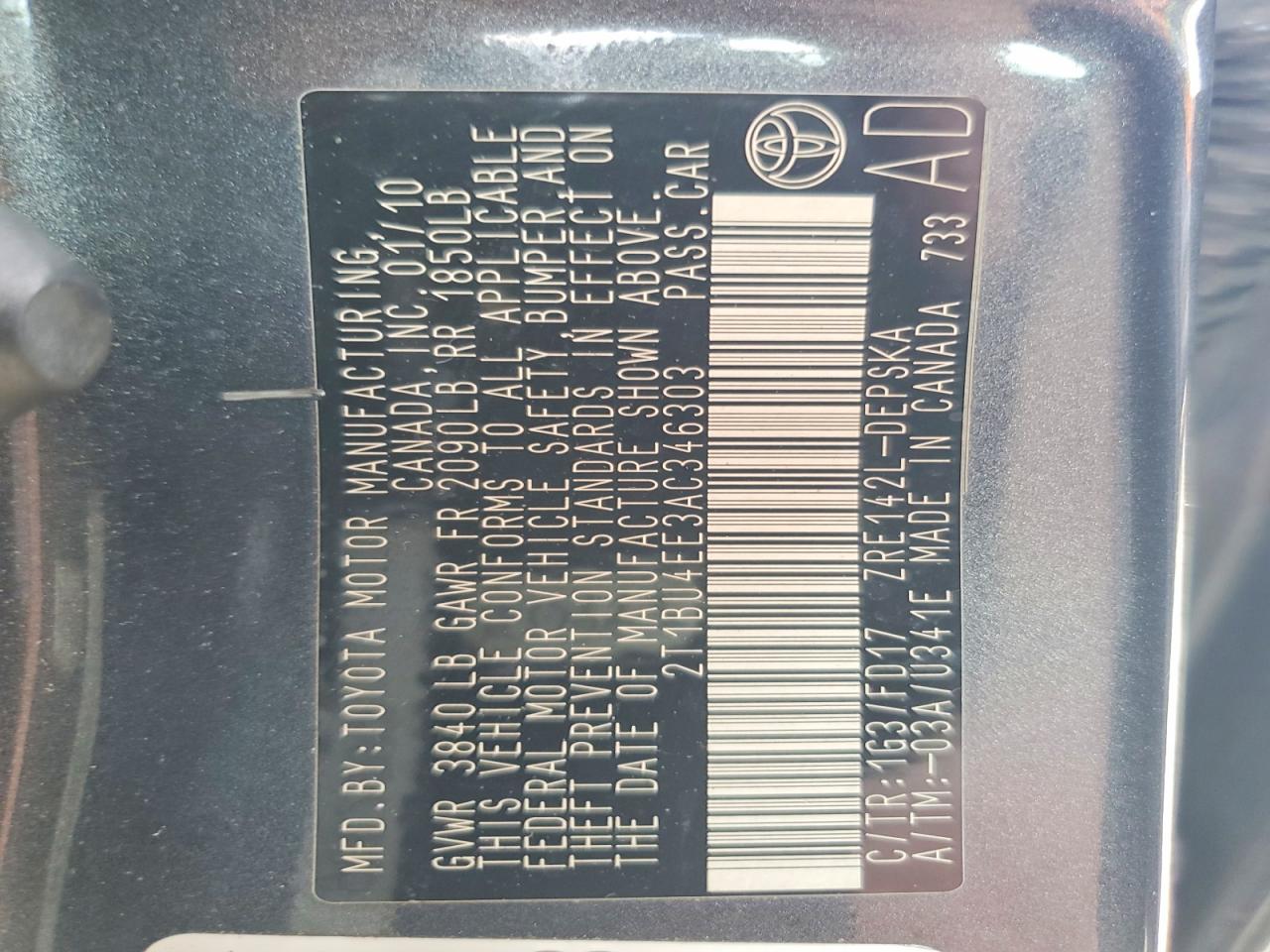 2010 Toyota Corolla S Серый vin: 2T1BU4EE3AC346303