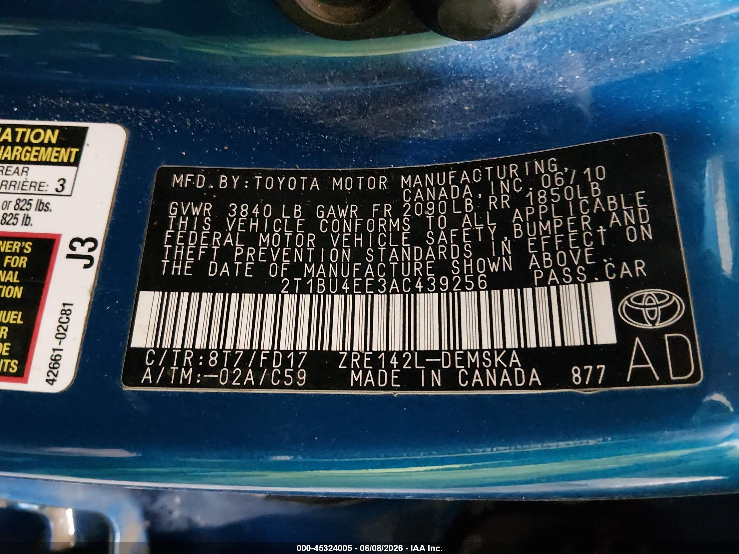 2010 Toyota Corolla S Синий vin: 2T1BU4EE3AC439256