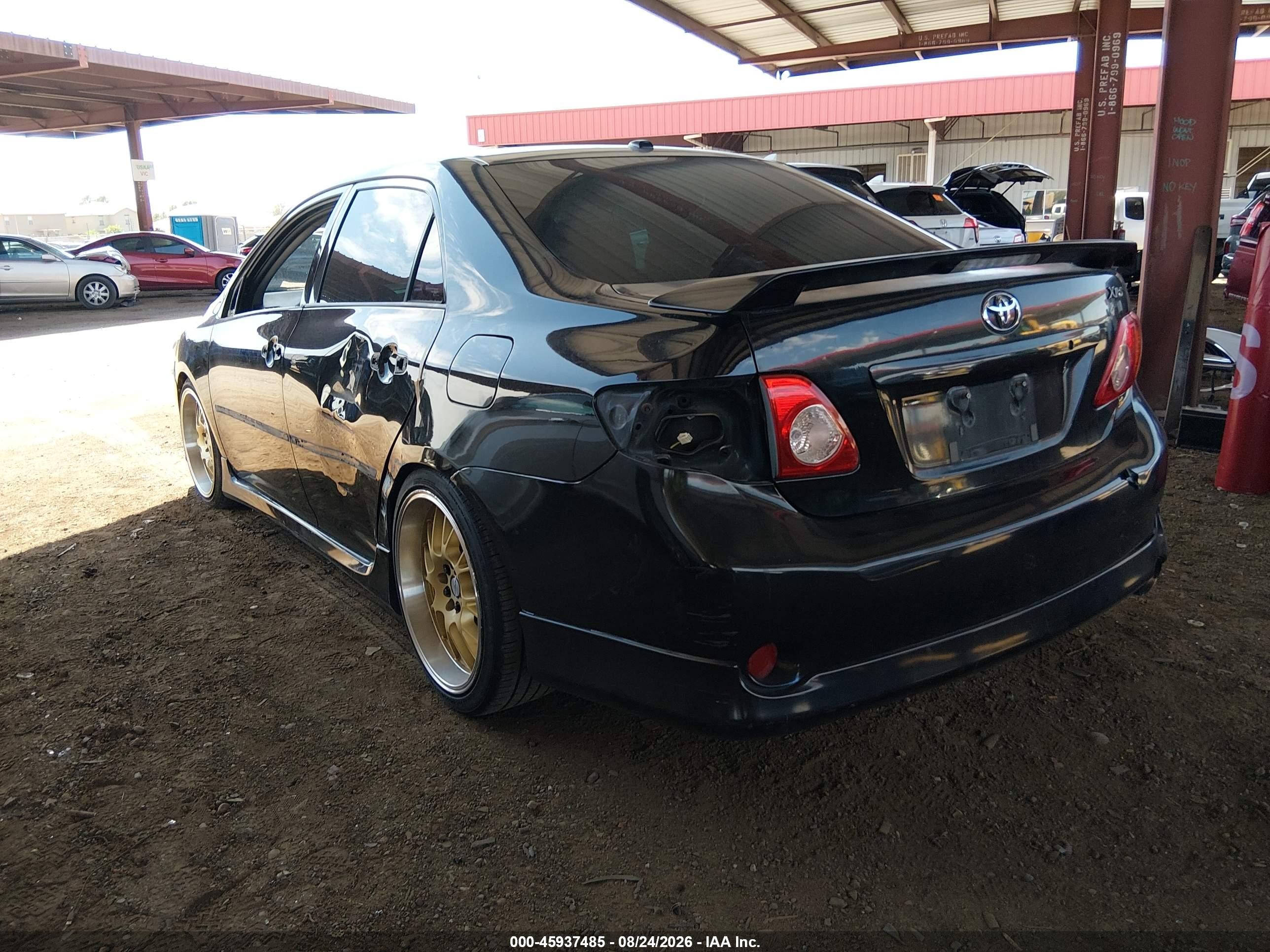 2010 Toyota Corolla S Black vin: 2T1BU4EE3AC454677