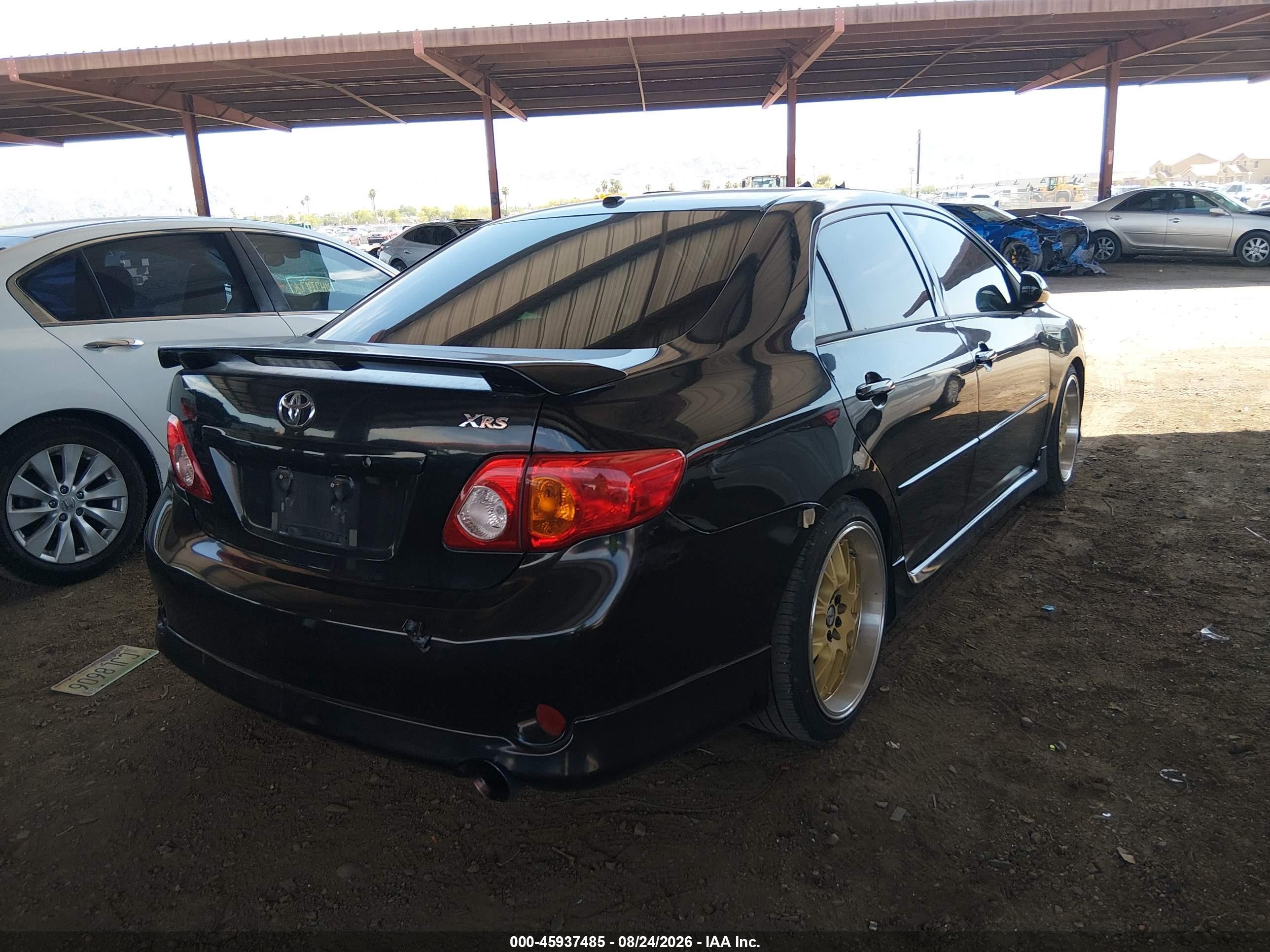 2010 Toyota Corolla S Black vin: 2T1BU4EE3AC454677