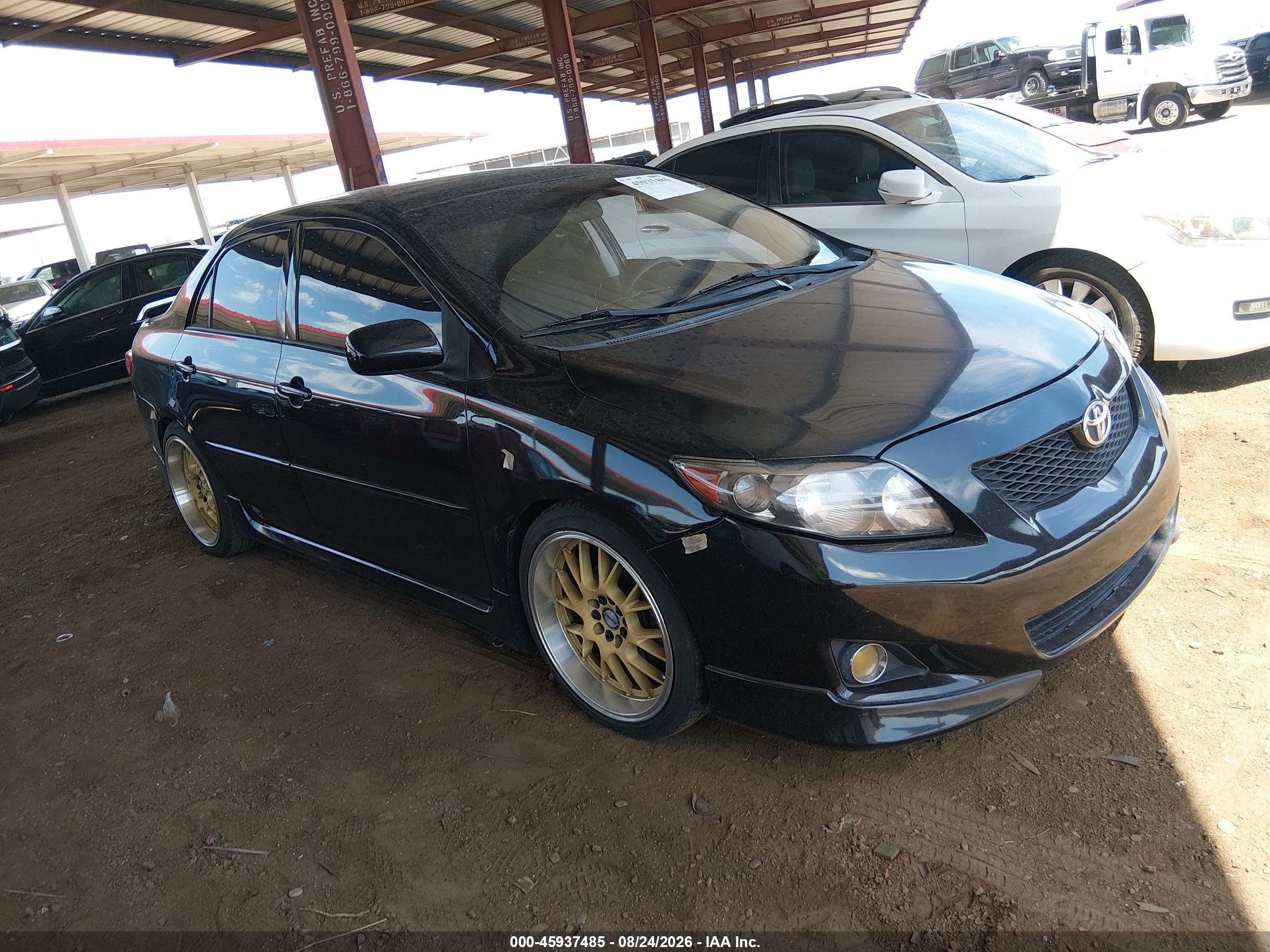 2010 Toyota Corolla S Black vin: 2T1BU4EE3AC454677