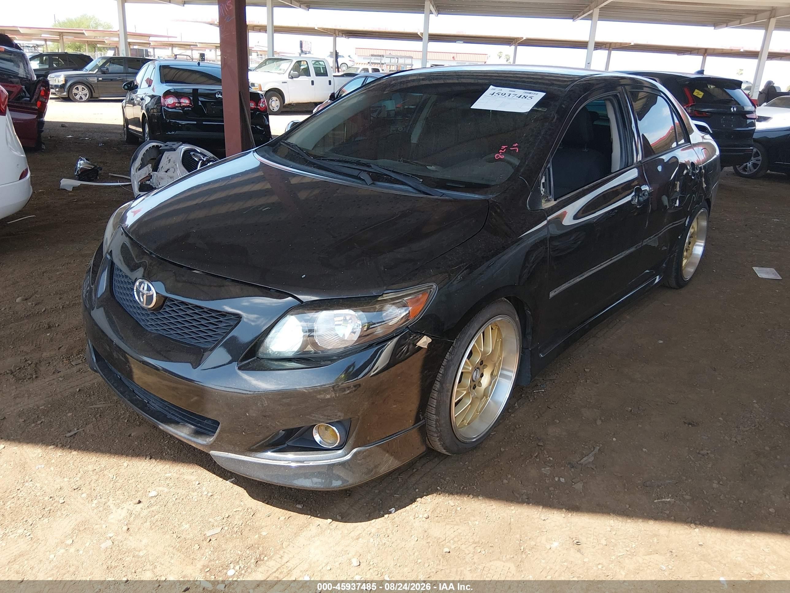 2010 Toyota Corolla S Black vin: 2T1BU4EE3AC454677
